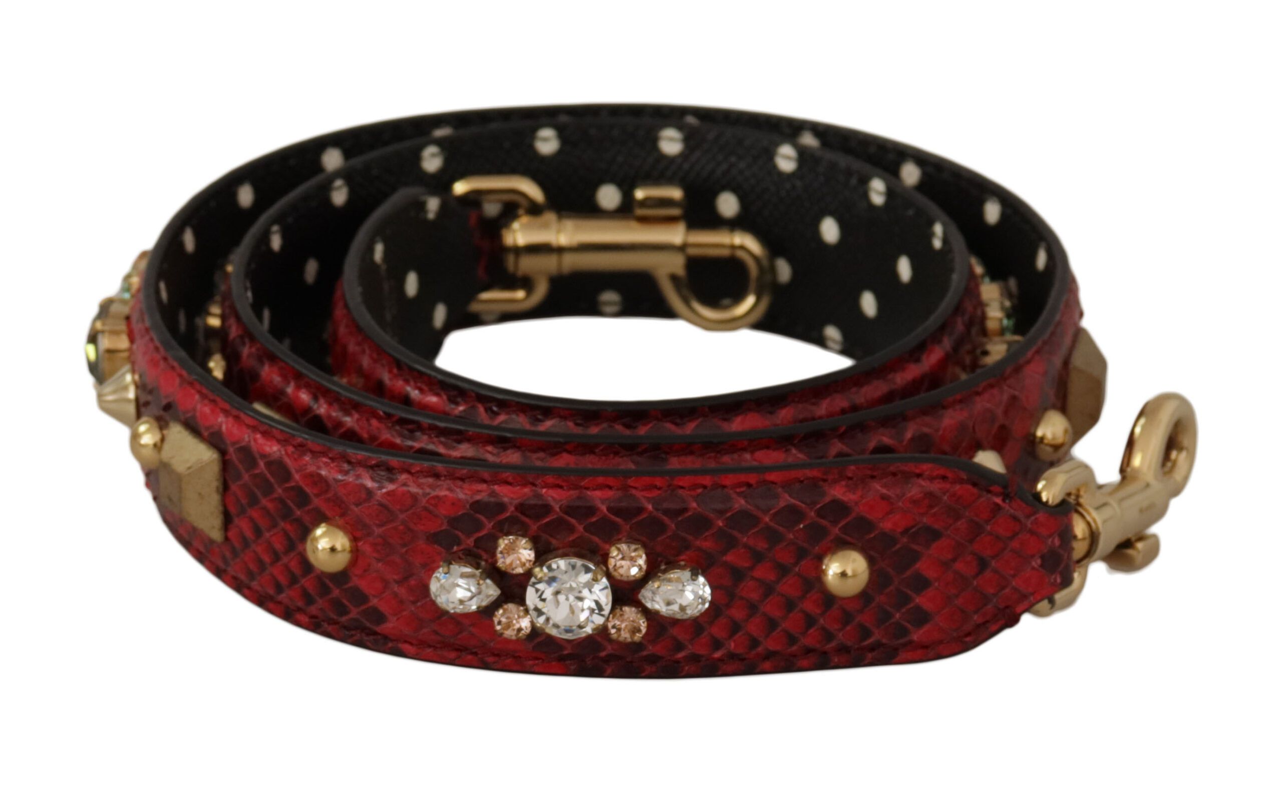 Dolce & Gabbana Red Python Leather Shoulder Bag Women's Strap Size ONE SIZE - 1 Thumbnail