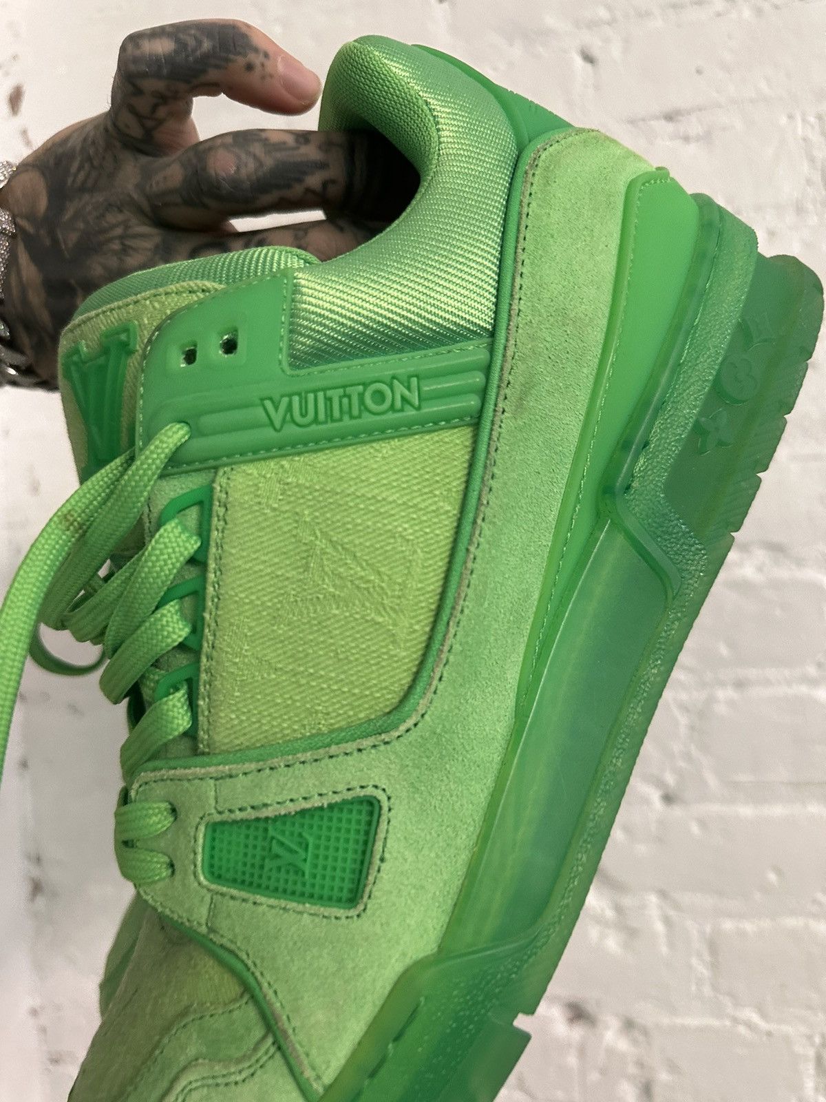 Louis Vuitton × Virgil Abloh LV Virgil Slime Lime Green Skater Shoes Sneakers 10 10.5 11 Size US 10.5 / EU 43-44 - 5 Thumbnail