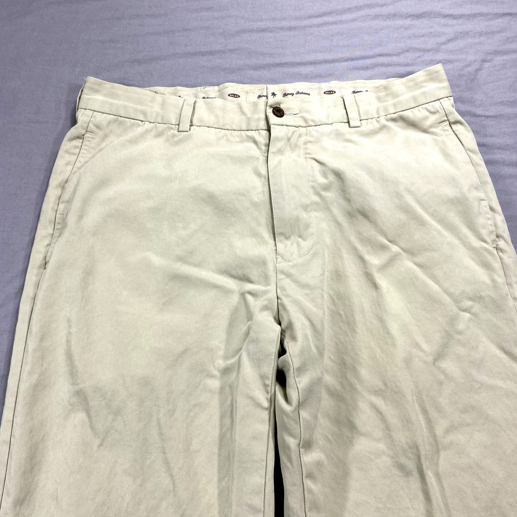 Tommy Bahama VTG Tommy Bahama Relax Pants Mens 33x27 Beige Chino Khakis Trouser Dress Casual Pants Size US 33 - 3 Thumbnail