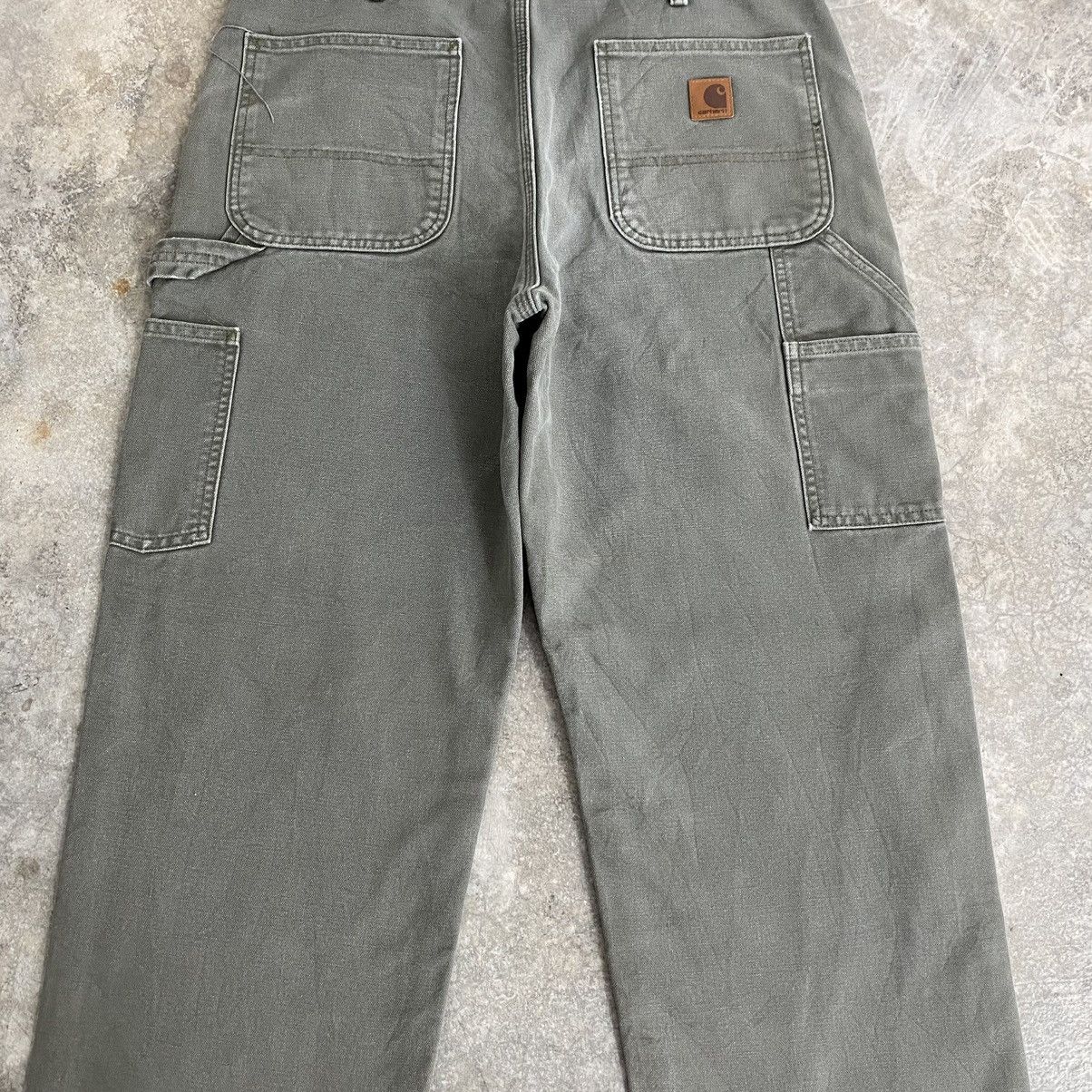 Carhartt VTG Carhartt Blanket Lined Moss Green Carpenter Pants Size US 33 - 19 Thumbnail