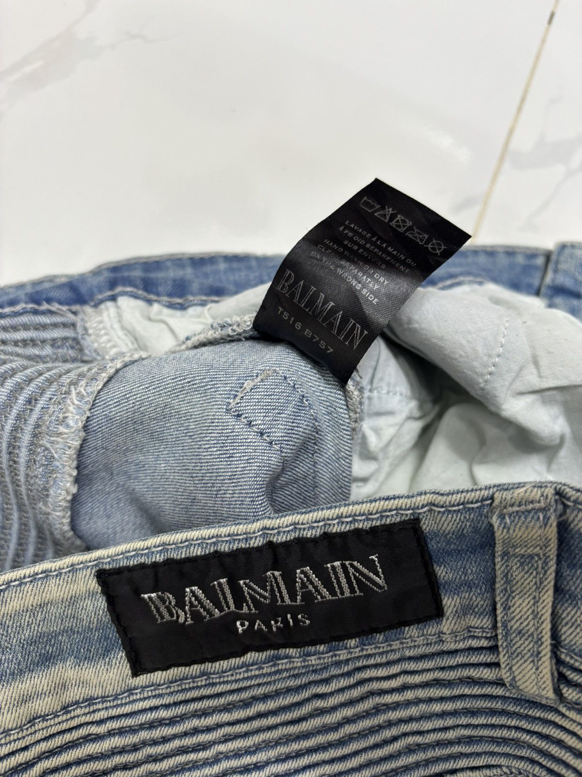 Other BALMAIN BIKER DENIM ZIPPER DISTRESSED DENIM JEANS Size US 32 / EU 48 - 12 Thumbnail