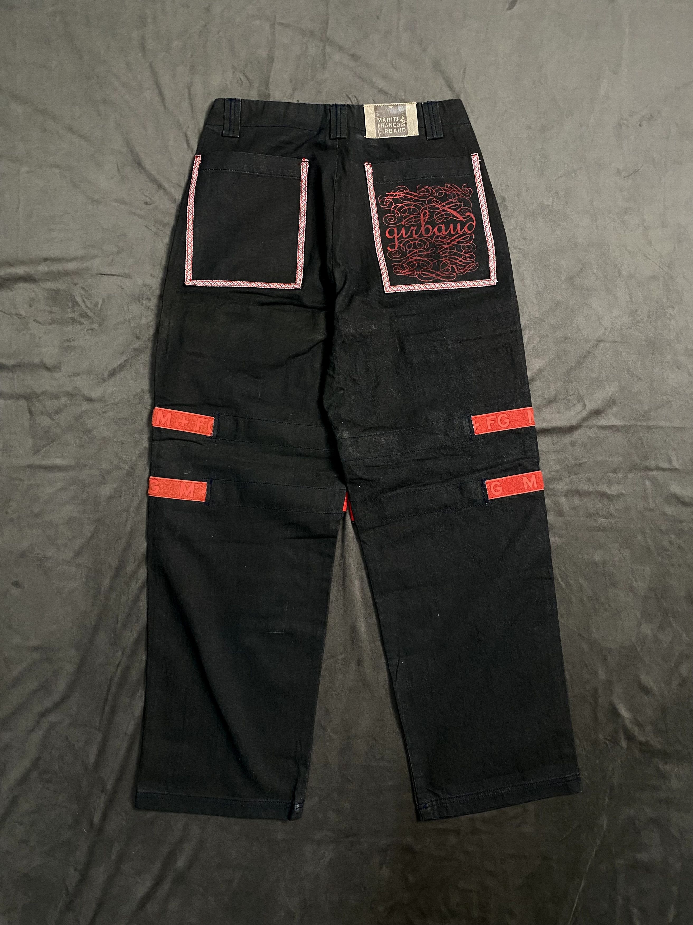 Marithe + Francois Girbaud × Vintage Marithe + Francois Girbaud Straps Raw Starched Black Jeans Size US 32 / EU 48 - 6 Thumbnail