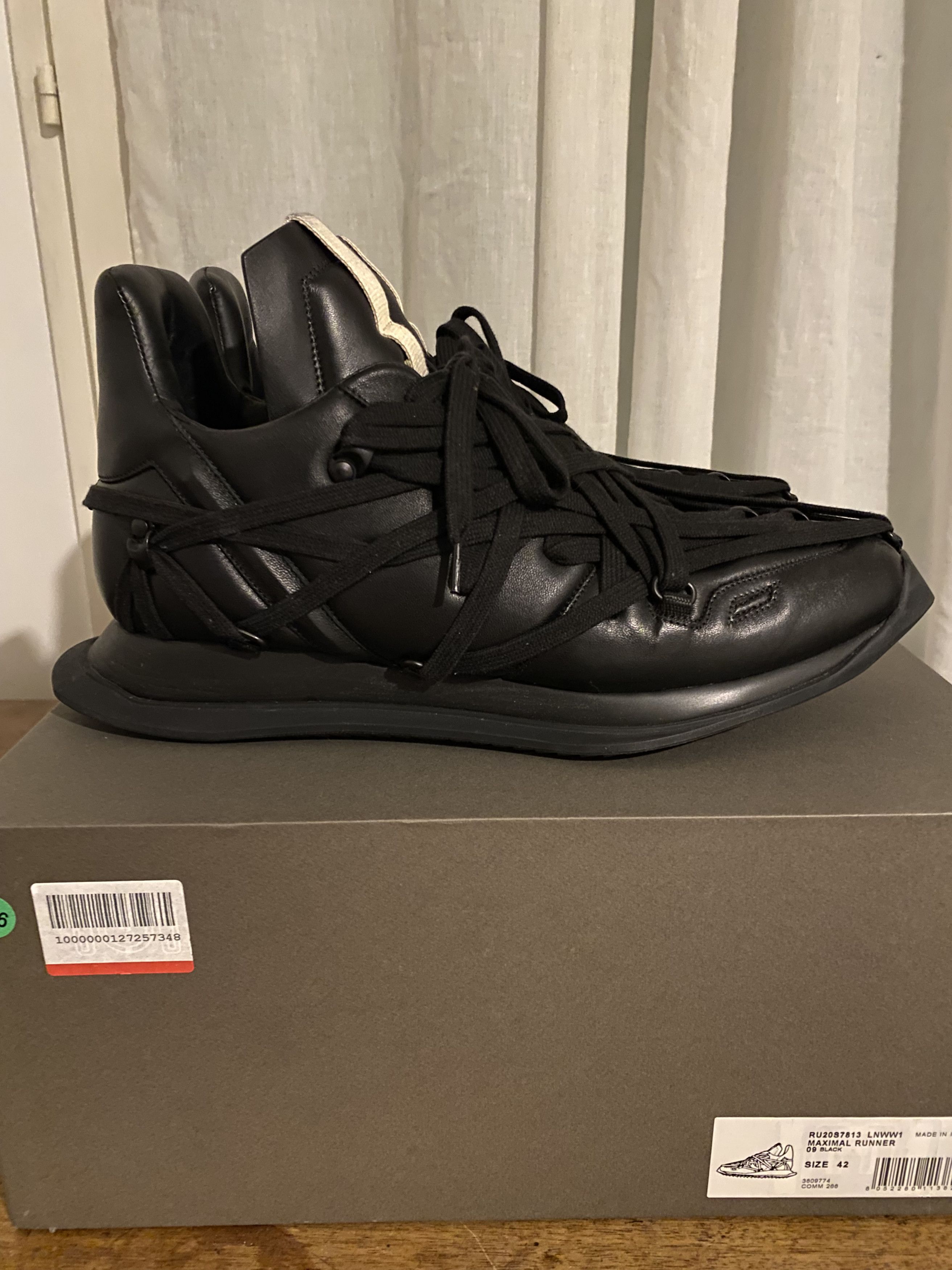 image of Rick Owens Tecuatl Maximal Runner Sneakers In Black 42, Men's (Size 9)