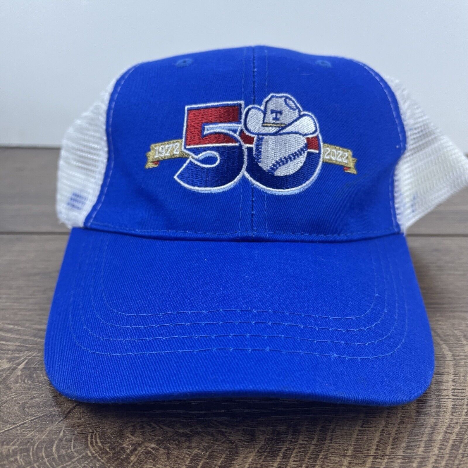 Other Texas Rangers Hat 50 Years Snapback Hat Blue Adjustable Hat Size ONE SIZE - 2 Thumbnail