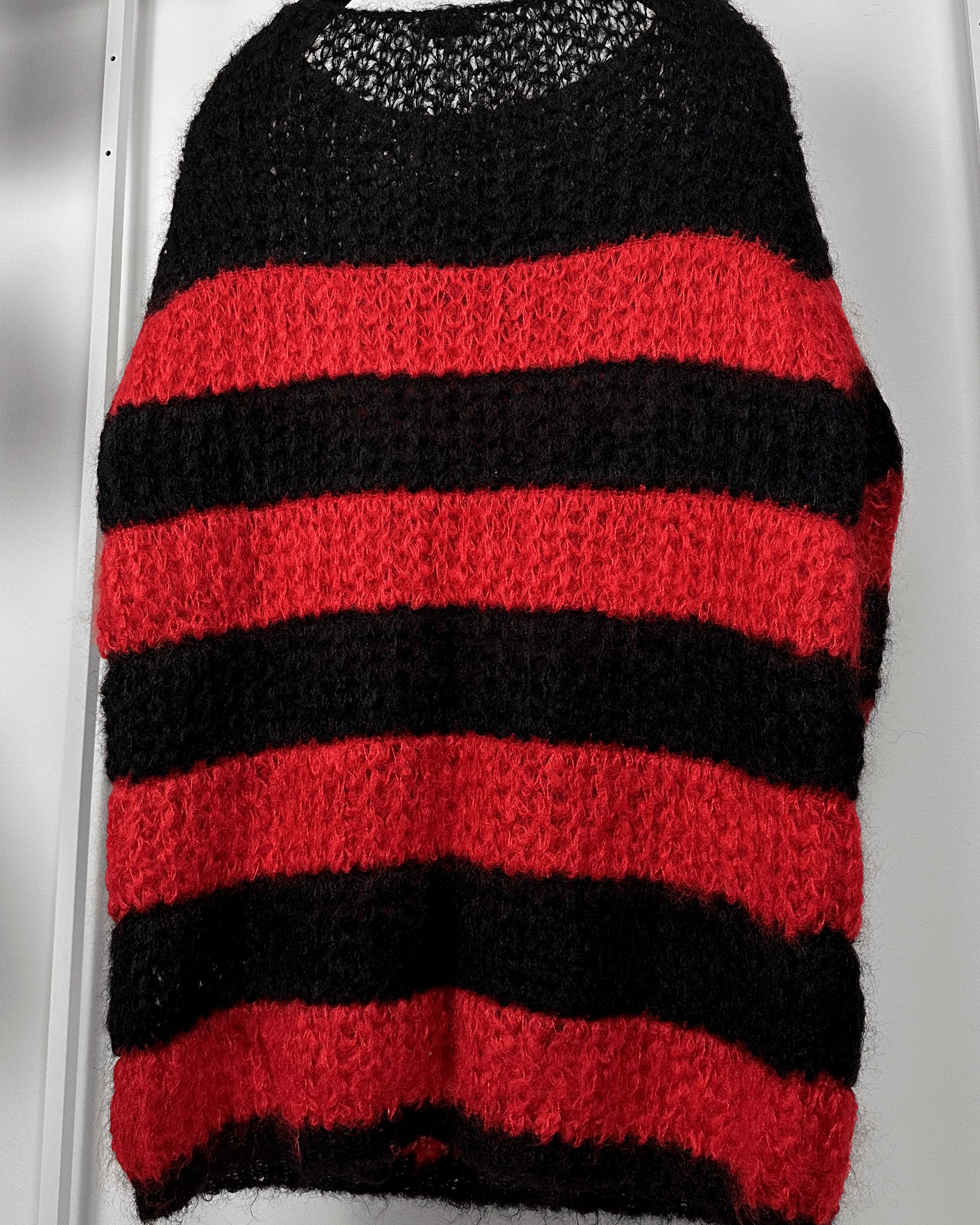 Hedi Slimane × Saint Laurent Paris Saint Laurent Paris Striped Mohair Knitted Sweater Size US L / EU 52-54 / 3 - 4 Thumbnail