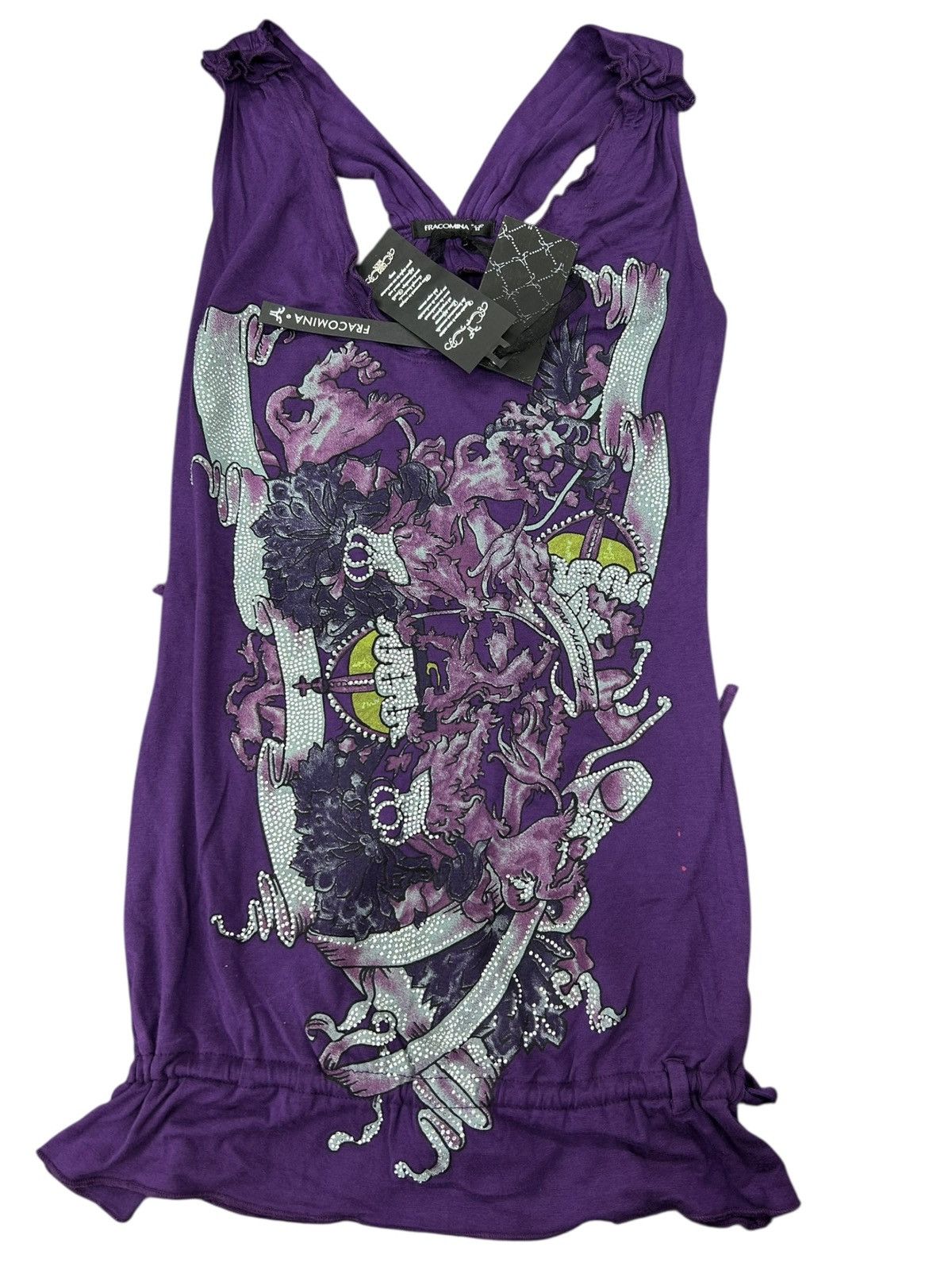Other Fracomina Crystal-Embellished Racerback Top - Violet - NWT Size S / US 4 / IT 40 - 2 Thumbnail