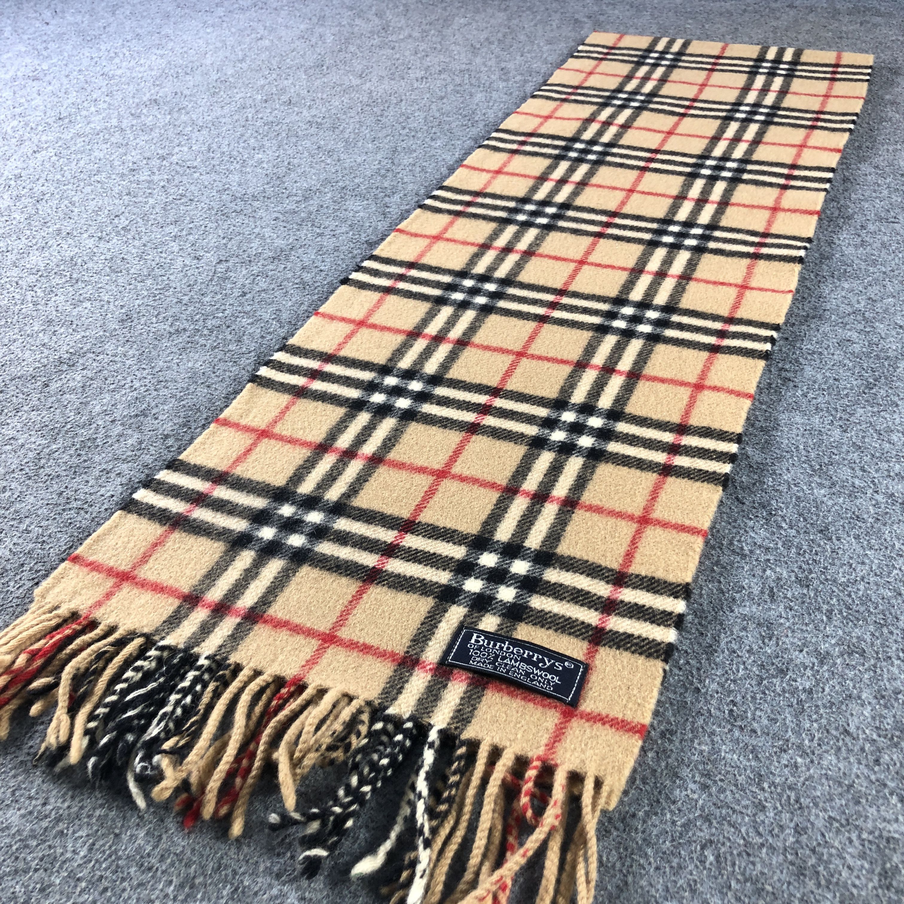 Burberry Burberry Tan Nova Check Wool Scarf Muffler V2889 Size ONE SIZE - 3 Thumbnail