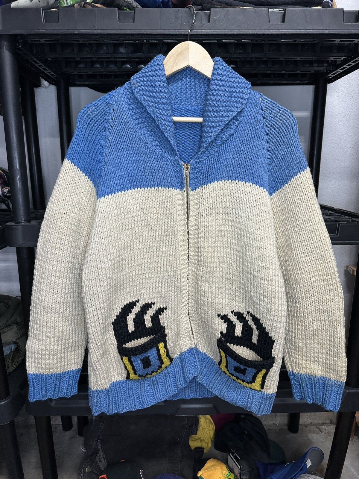Vintage 1960s western knit sweater Size US XL / EU 56 / 4 - 1 Thumbnail