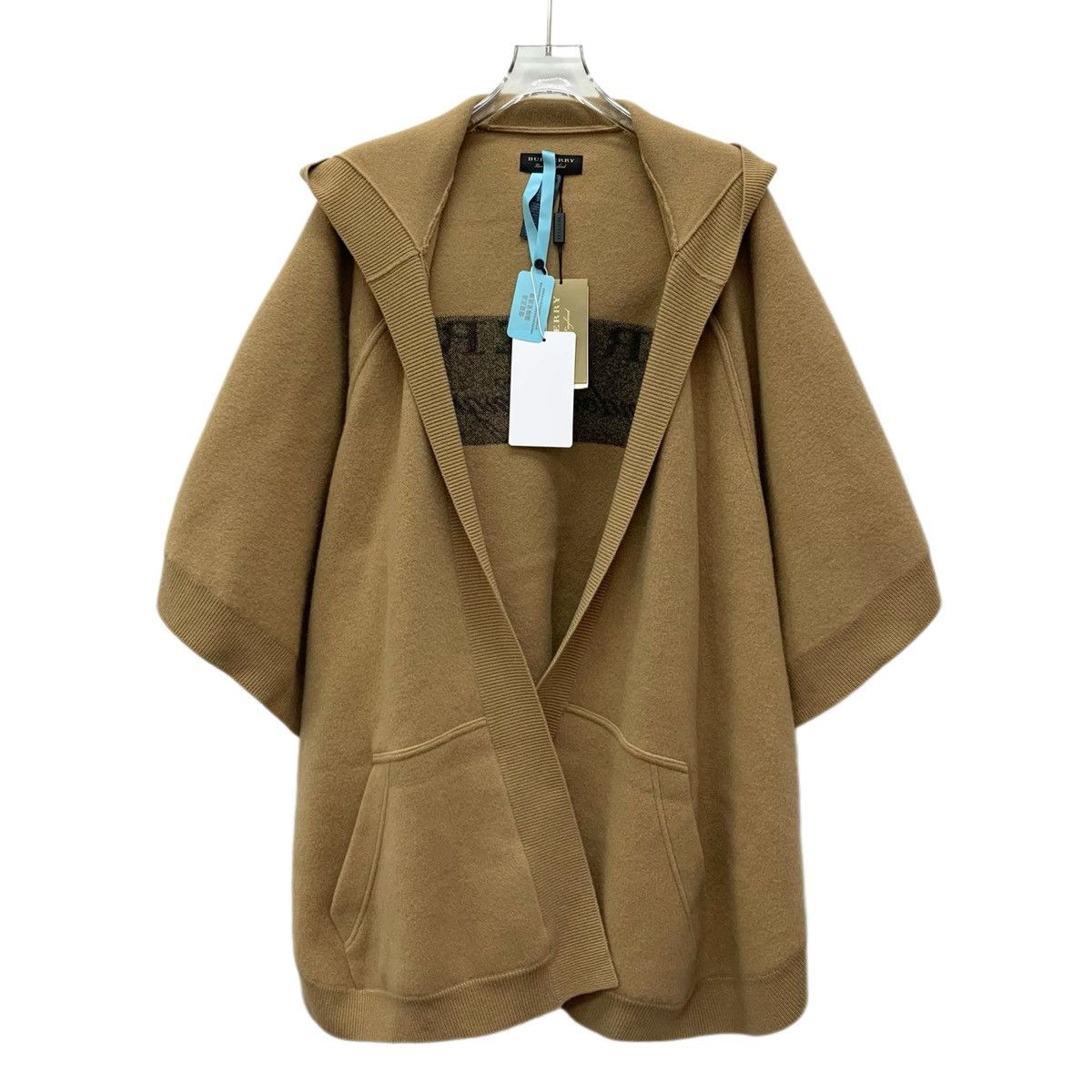 Burberry Burberry Brown Logo Wool Poncho Shawl Jacket Size ONE SIZE - 1 Thumbnail