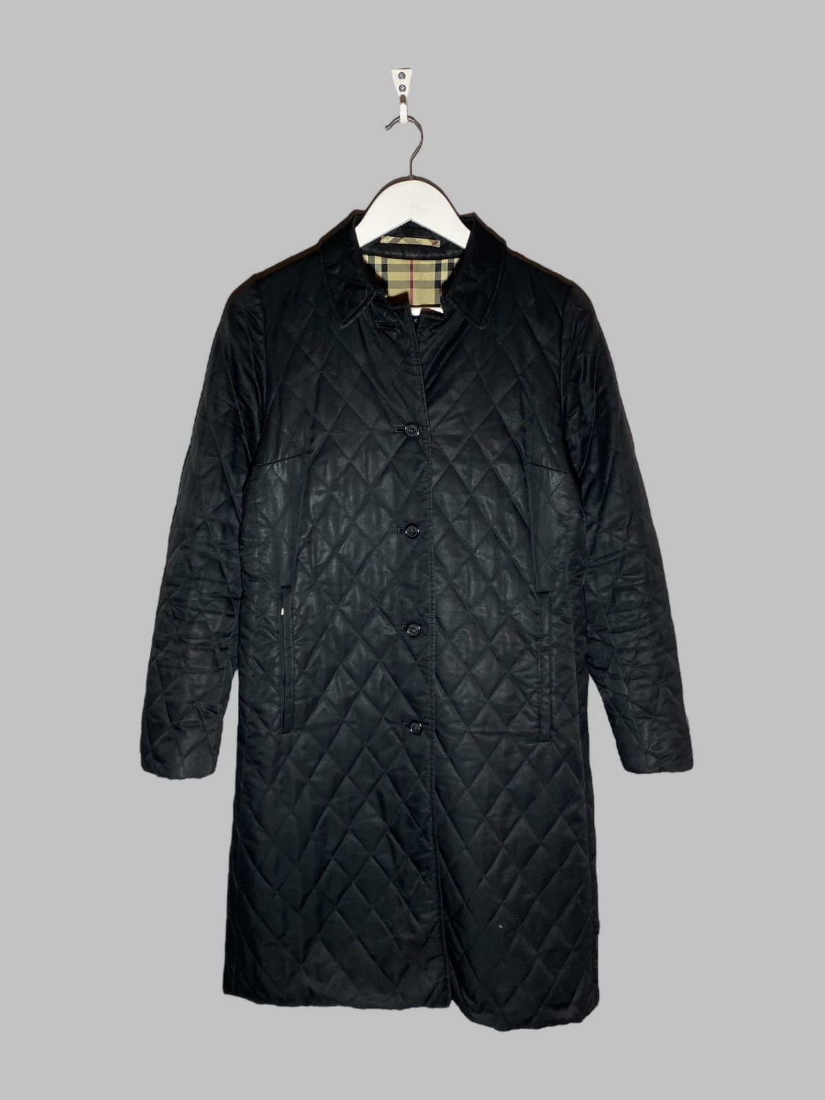 Burberry Burberry London Quilted Coat Black Nova Check Lining Size S / US 4 / IT 40 - 1 Thumbnail