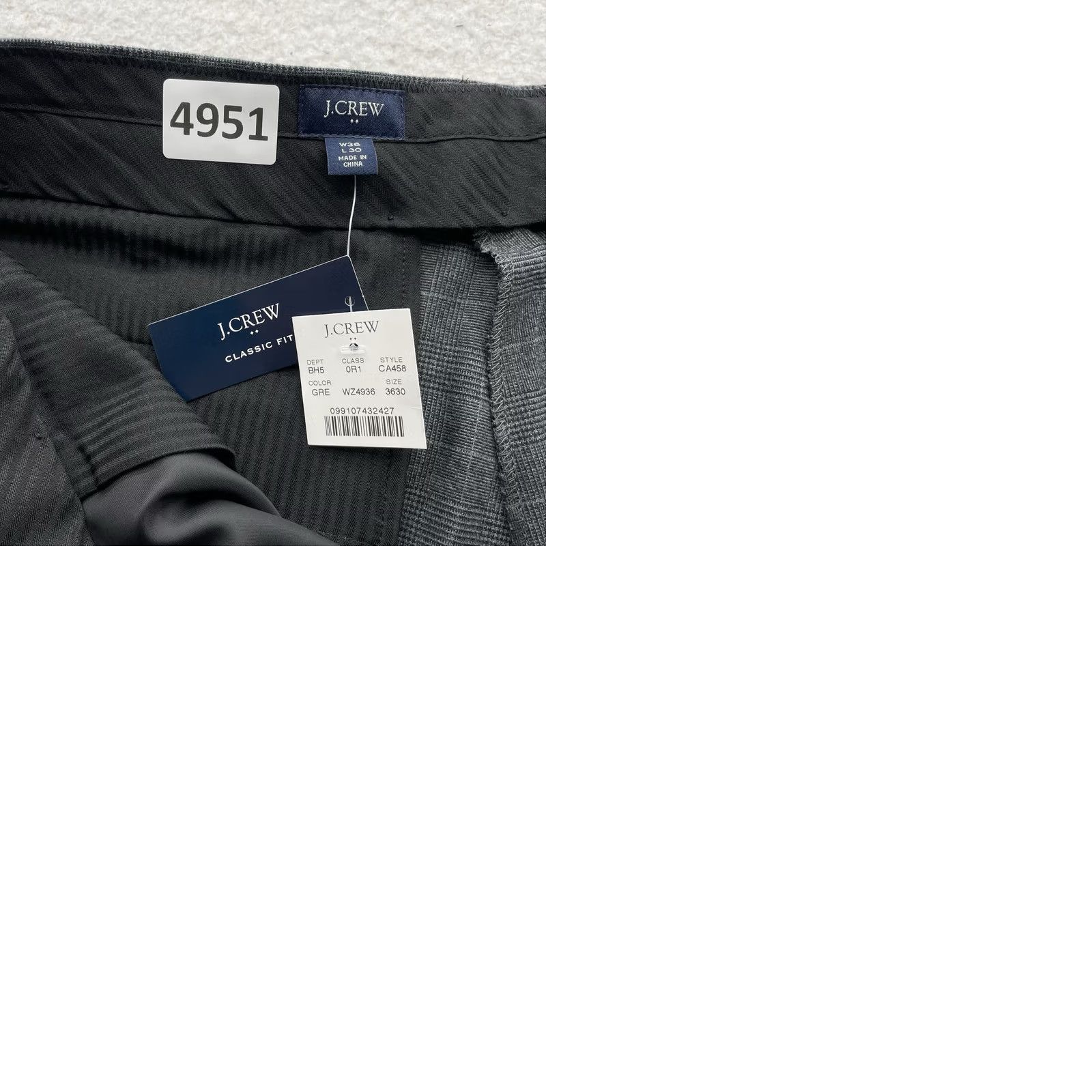 J.Crew J. Crew Thompson Dress Pants 38x30 Gray Glen Plaid Stretch Classic Size US 38 / EU 54 - 10 Thumbnail