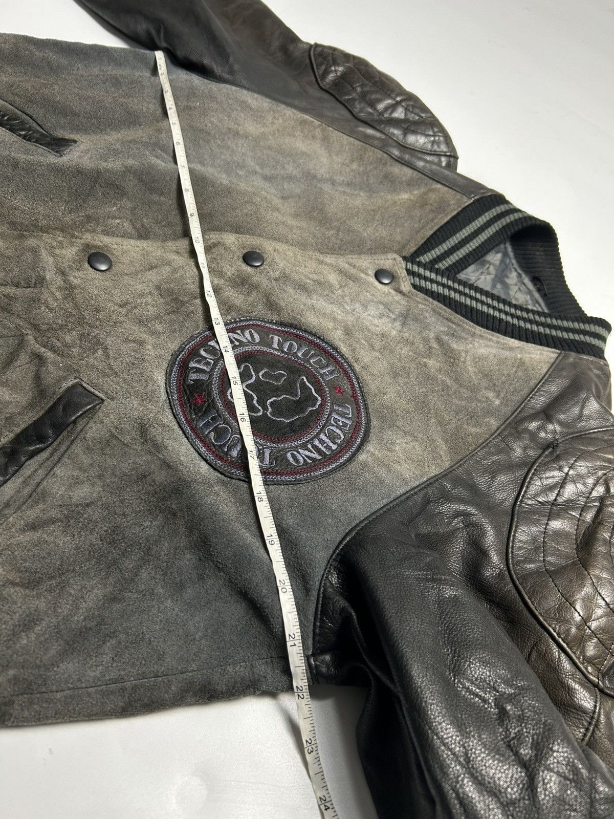 Japanese Brand VARSITY LEATHER JACKET TECHNO TOUCH Size US L / EU 52-54 / 3 - 5 Thumbnail