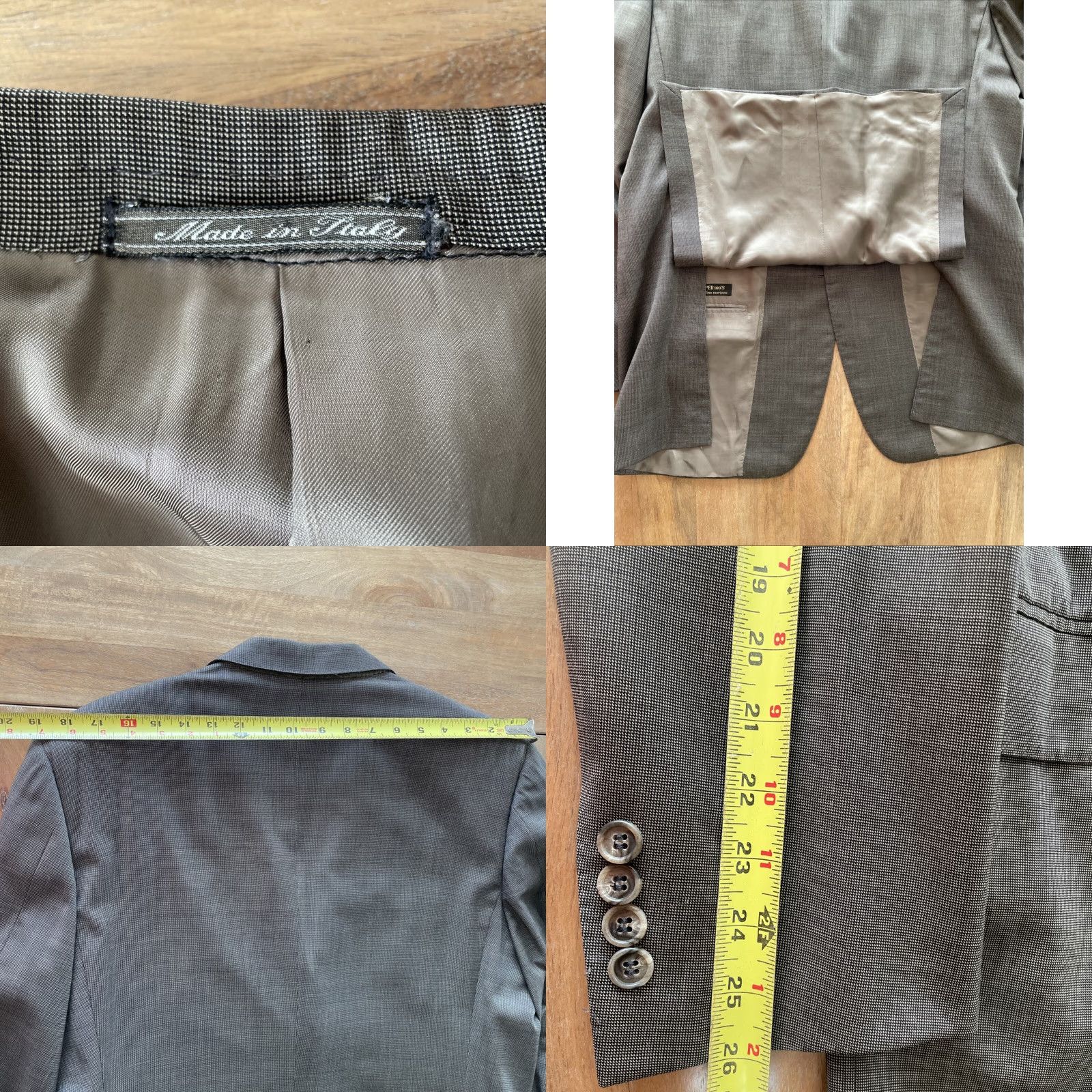 Corneliani Corneliani Blazer Mens 42L Brown Birdseye Merino Wool Sport Jacket Regular Single-Breasted Notch Lapel 3-Button Front Size 42R - 8 Thumbnail
