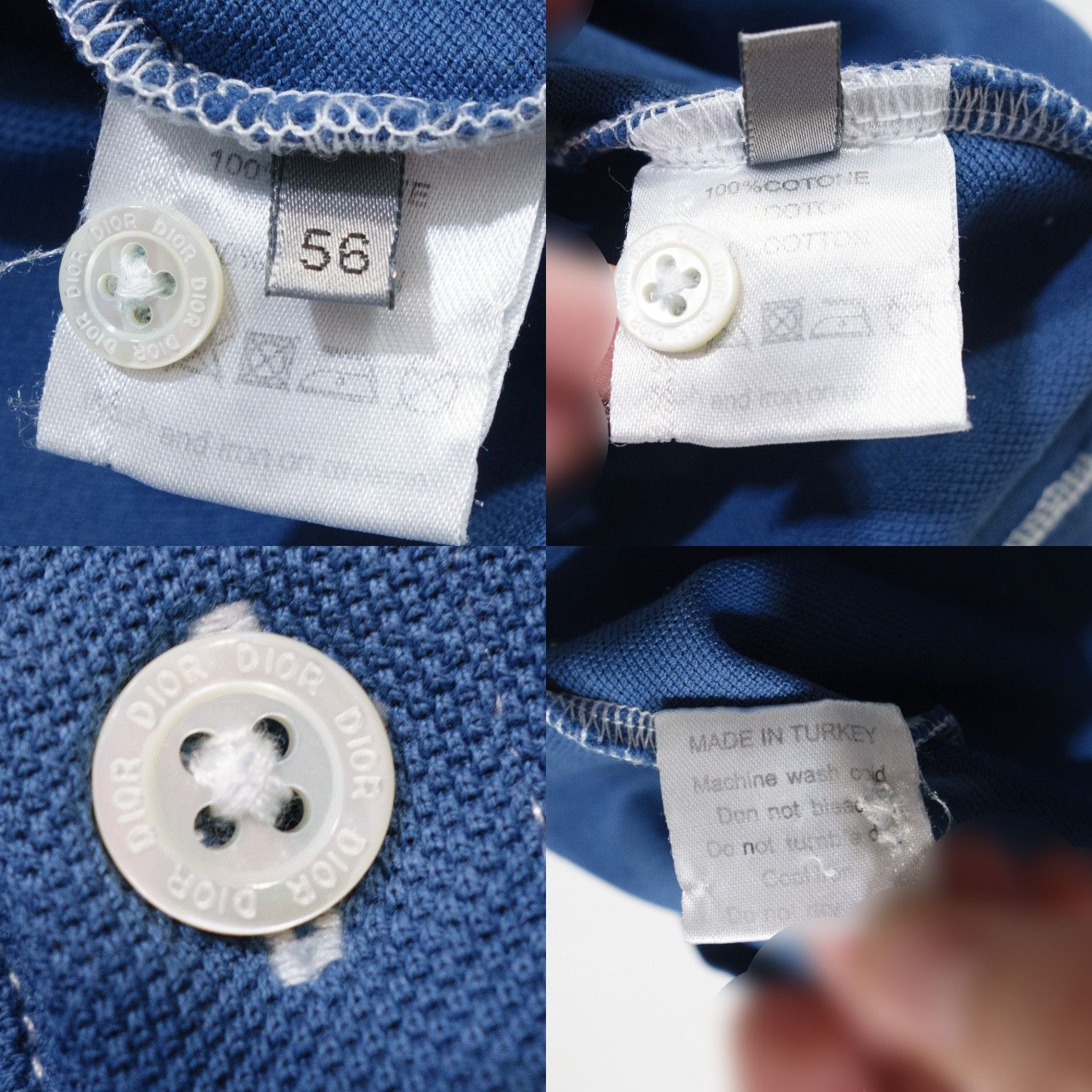 Dior Homme Blue Bee Polo Shirt Size US XL / EU 56 / 4 - 10 Thumbnail