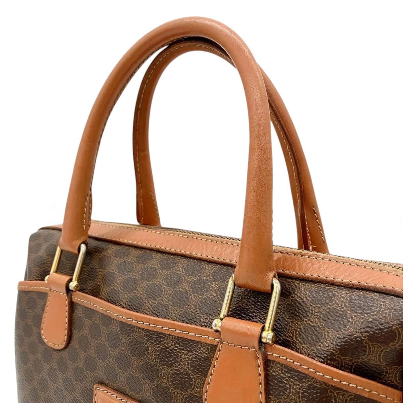 Celine Celine - Vintage Macadam Canvas Handbag Leather Trim Size ONE SIZE - 6 Thumbnail
