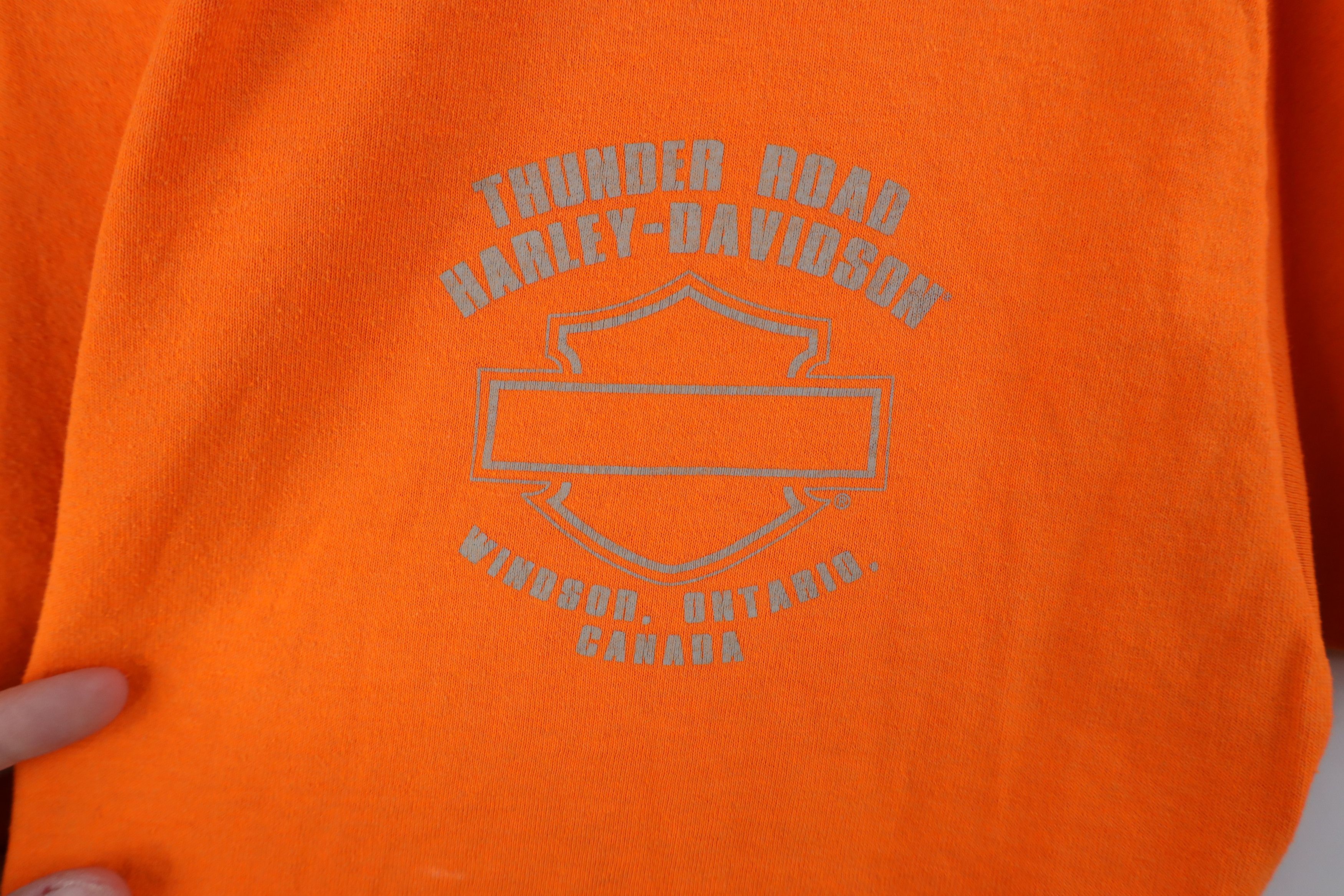 Harley Davidson × Vintage Vintage Y2K Harley Davidson Big Logo T-Shirt Blaze Orange Size US M / EU 48-50 / 2 - 4 Thumbnail