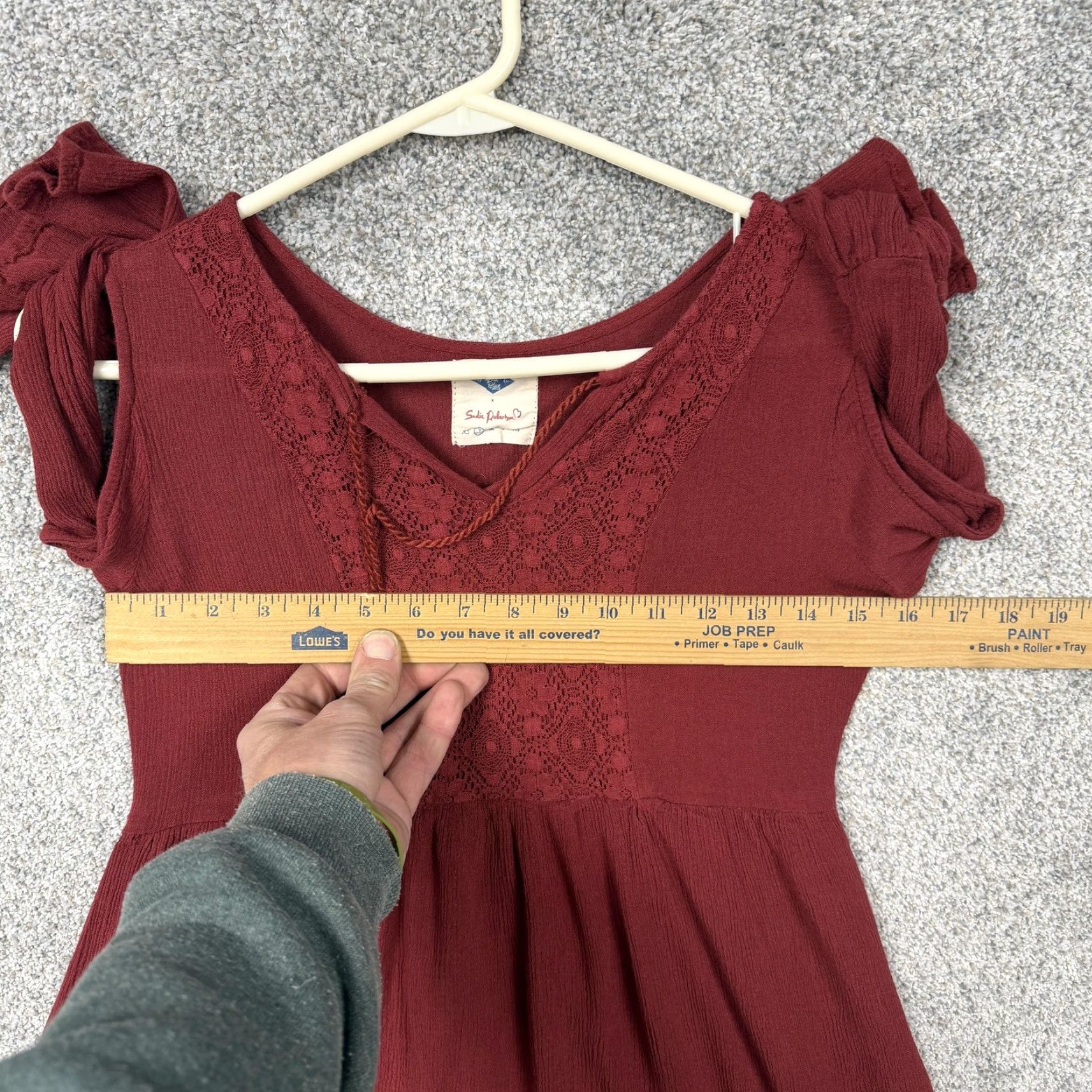 Vintage Wild Blue Sadie Robertson Tunic S Maroon Cold Shoulder Tassel Boho Fairycore Size S / US 4 / IT 40 - 4 Thumbnail