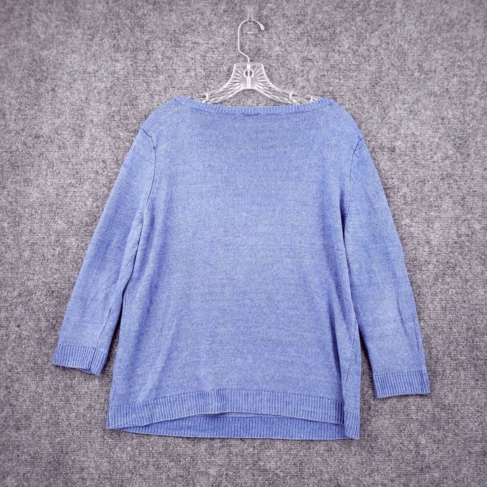 Talbots Talbots Sweater Women Petite PXL Blue Linen Knit Long Sleeve Round Neck Pullover Size XL / US 12-14 / IT 48-50 - 2 Thumbnail