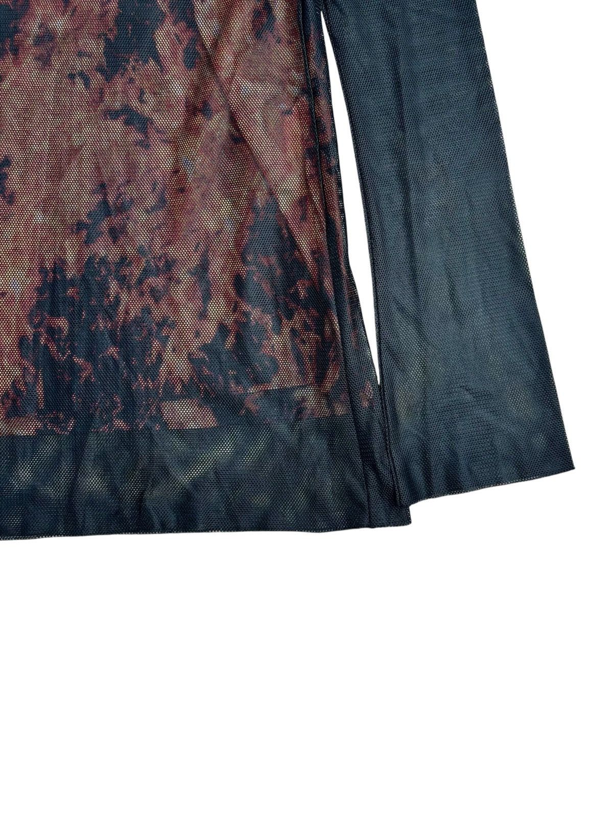 Yasuyuki Ishii 2000s Tunji Dada - V-Neck Flame Layered Fish Net Long Sleeve Size US M / EU 48-50 / 2 - 3 Thumbnail