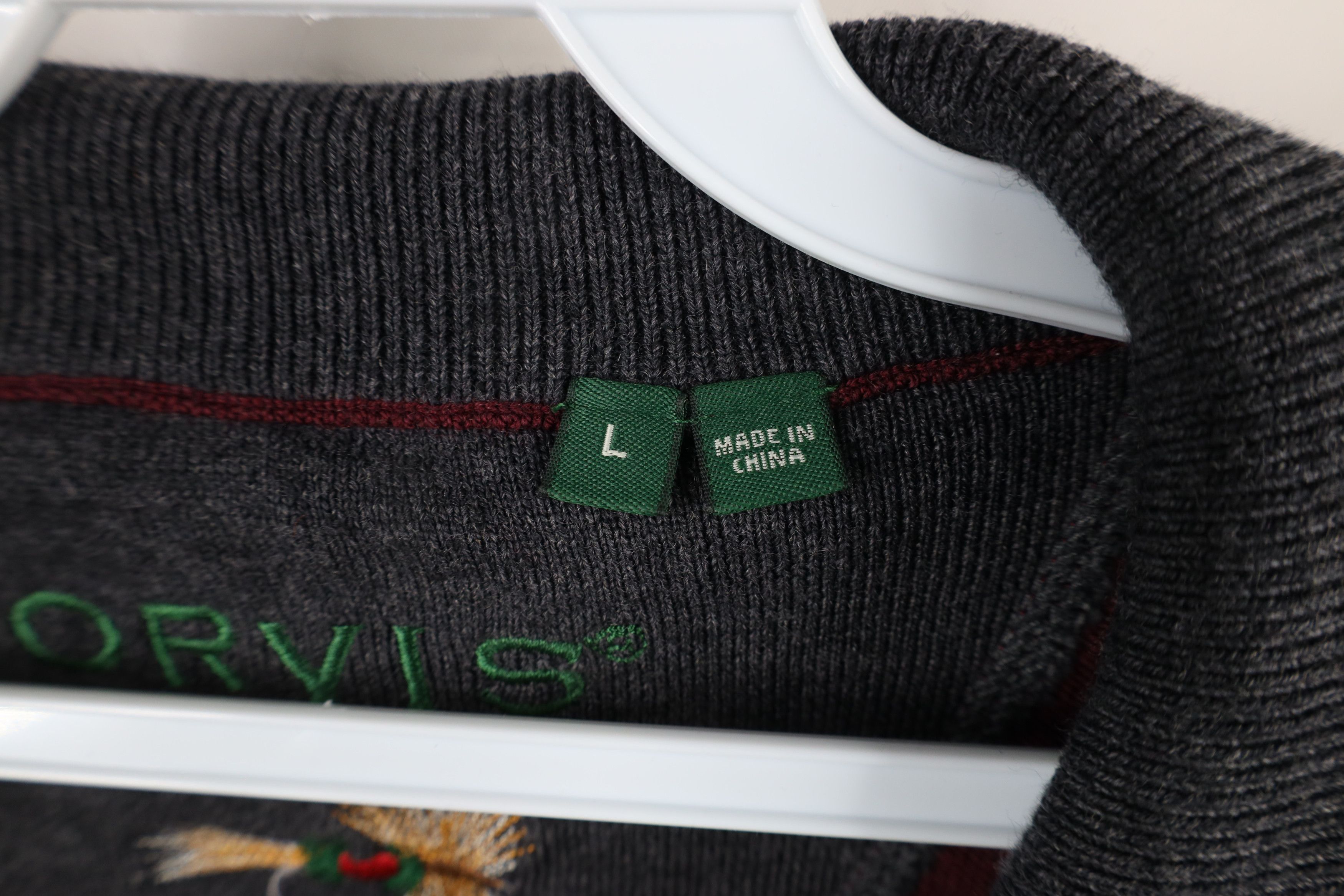 Orvis × Vintage Vintage Orvis Wool Knit Half Zip Pullover Sweater Maroon Size US L / EU 52-54 / 3 - 4 Thumbnail
