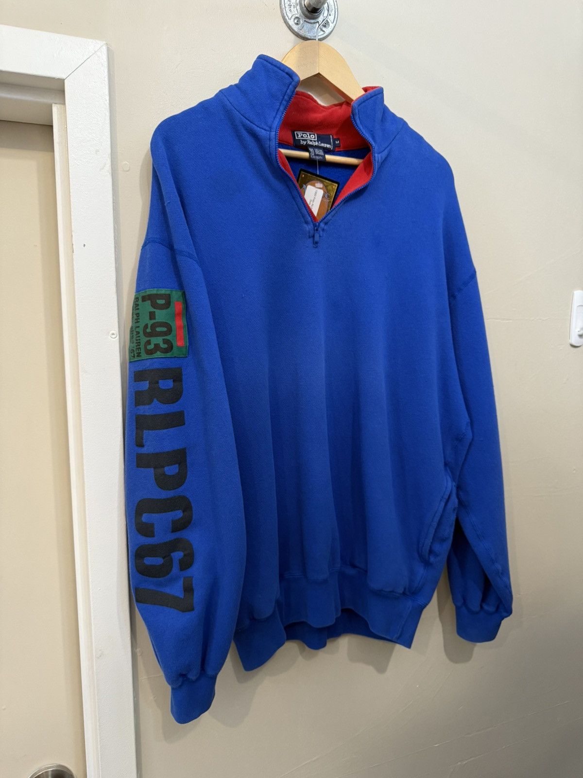 Polo Ralph Lauren 1993 RLPC quarter zip blue sweatshirt Size US L / EU 52-54 / 3 - 1 Thumbnail