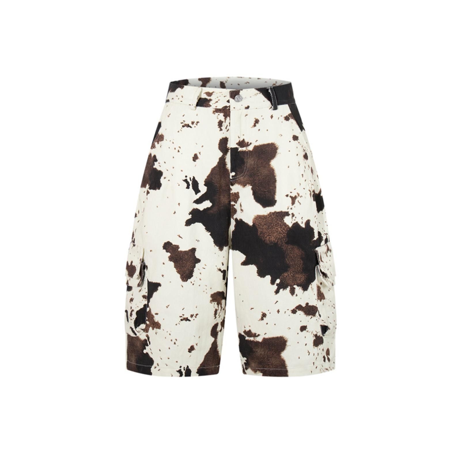 Other Cow-Print Camo Curved 7/8 Wide-Leg Jorts Shorts Size US 30 / EU 46 - 2 Thumbnail