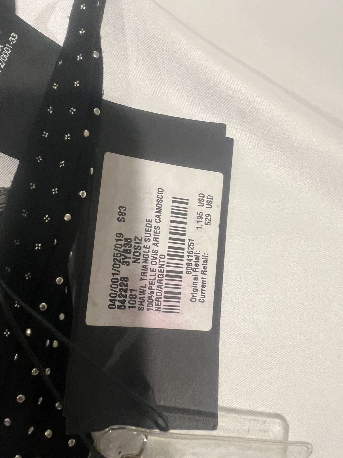 Saint Laurent Paris Saint Laurent suede triangle dotted scarf. $1500 Size ONE SIZE - 8 Thumbnail