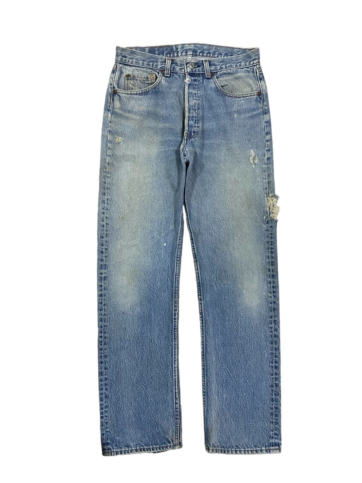 Levi's Vintage Clothing Vintage 80s Levi’s 501 Straight Cut Blue Wash Denim #546 Size US 31 - 1 Thumbnail