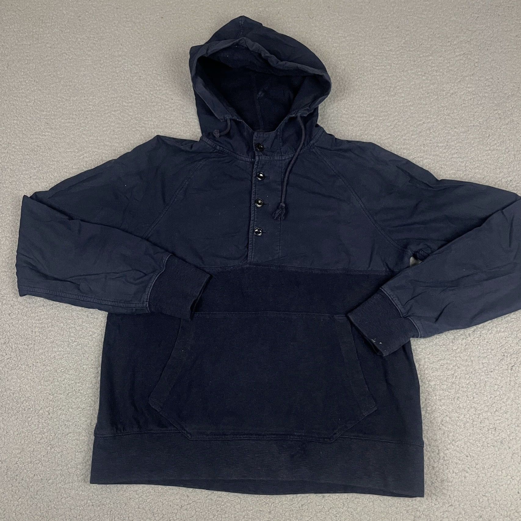 J.Crew J.CREW Sweater Mens M Blue Hoodie Sweatshirt Buttons Pockets Casual Navy M Size US M / EU 48-50 / 2 - 2 Thumbnail