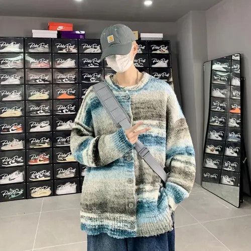 Aran Isles Knitwear × Japanese Brand Loose Knitwear Striped Cardigan Size US L / EU 52-54 / 3 - 3 Thumbnail