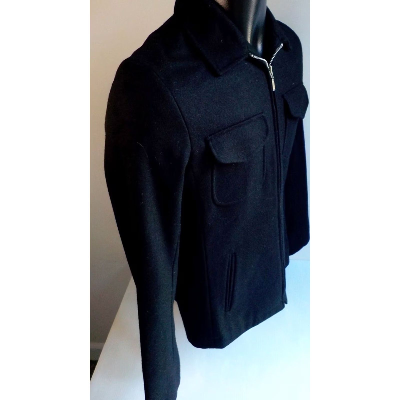 J.Crew J.CREW Full Zipper Jacket Black Wool Blend SZ SMALL Womens Military Jacket Size S / US 4 / IT 40 - 3 Thumbnail