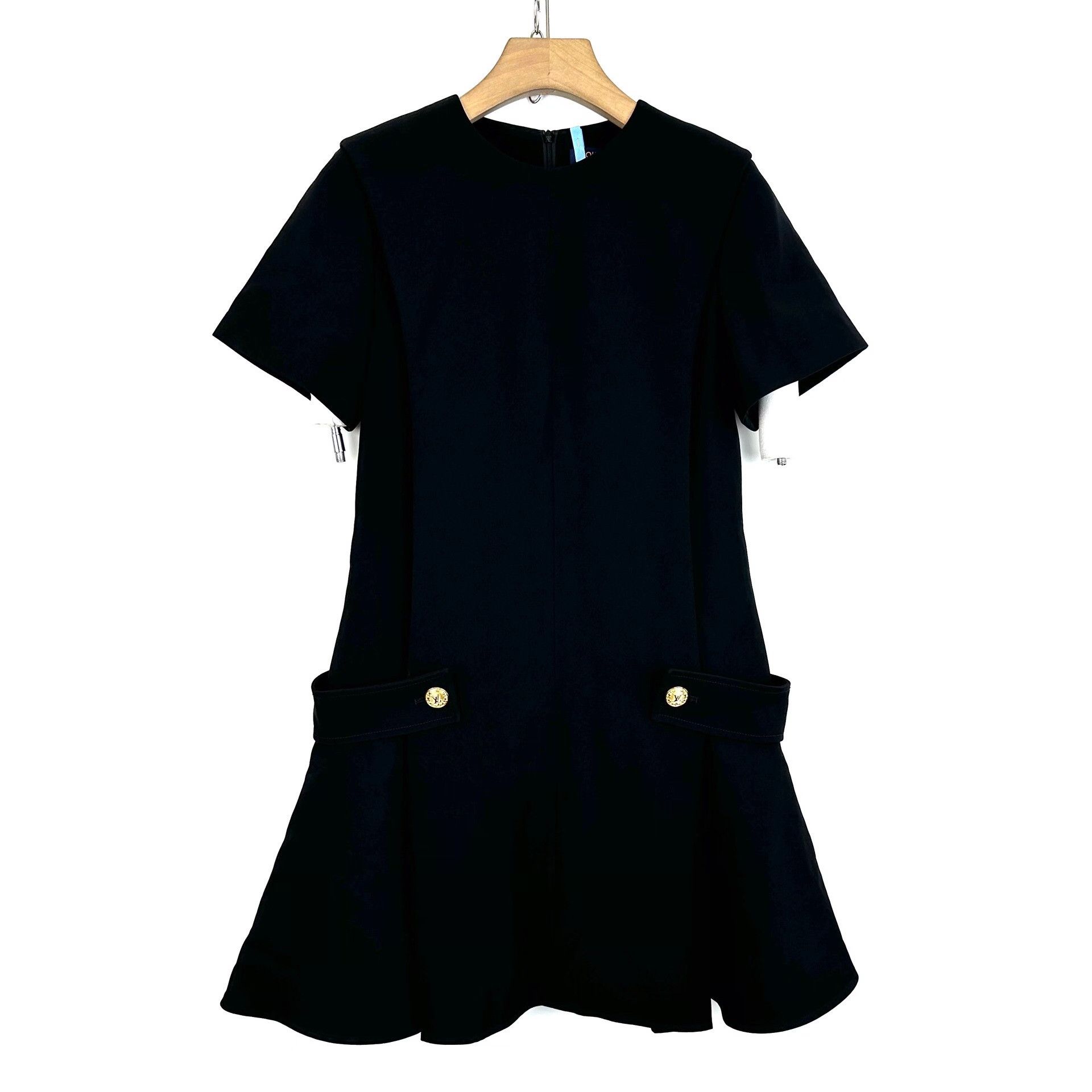 Louis Vuitton Louis Vuitton Black Mid-Waist Short-Sleeve Dress Size XXS / US 00 / IT 34 - 1 Thumbnail