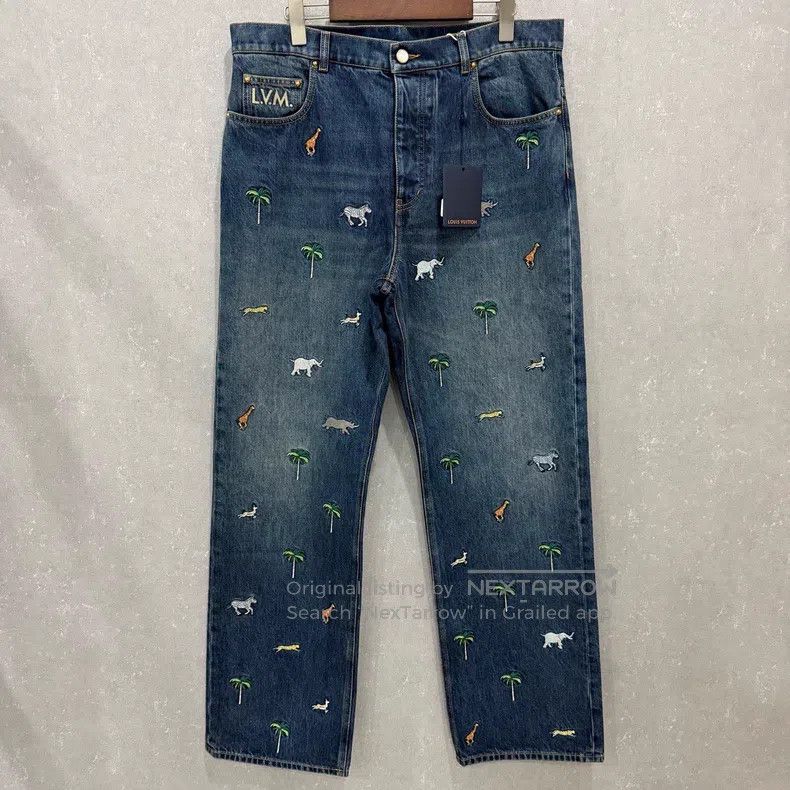 Louis Vuitton Louis Vuitton Animal Embroidered Jeans Size US 34 / EU 50 - 2 Thumbnail