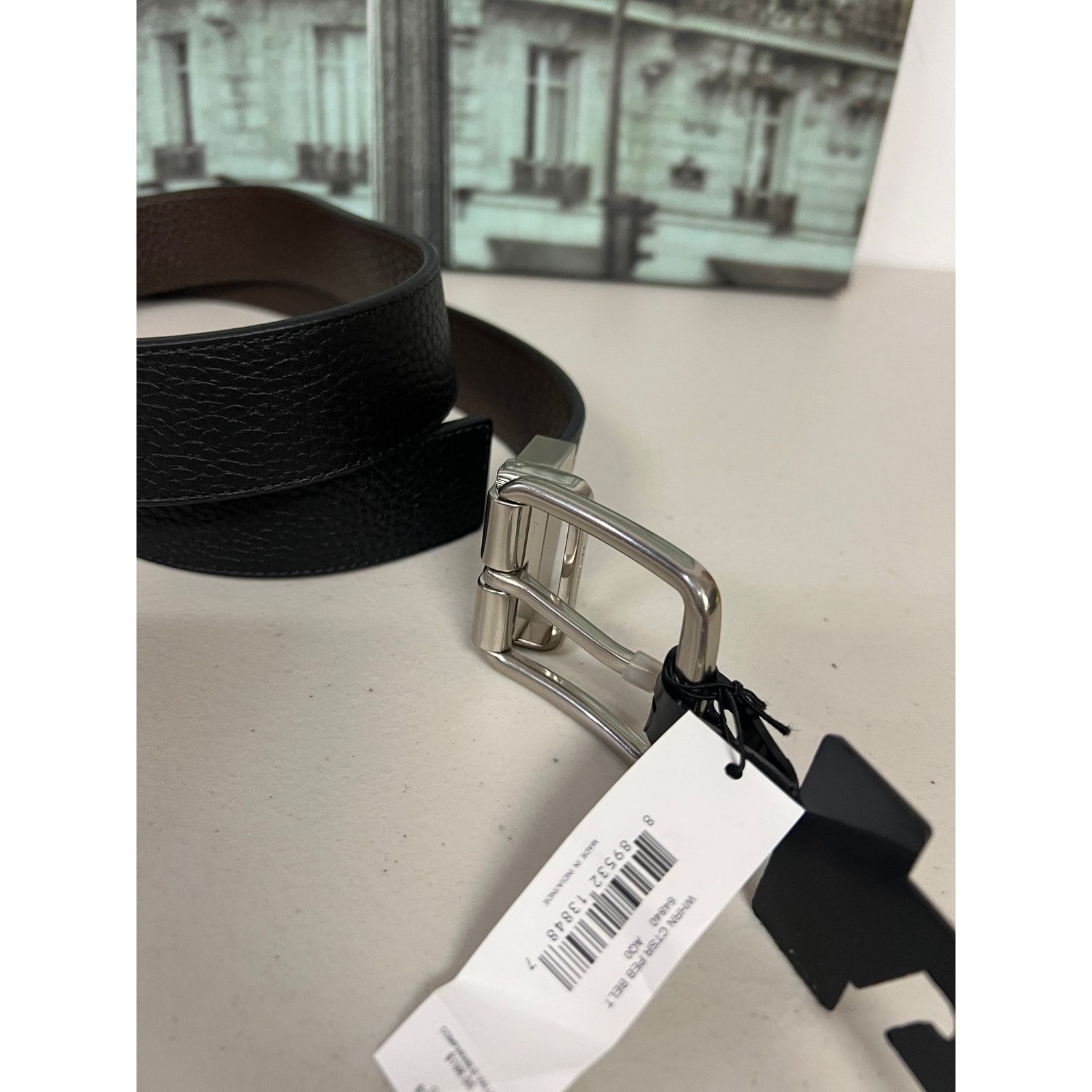 Coach Coach 64840 Double-Sided Pin Buckle Leather Belt Black Size 38 - 5 Thumbnail