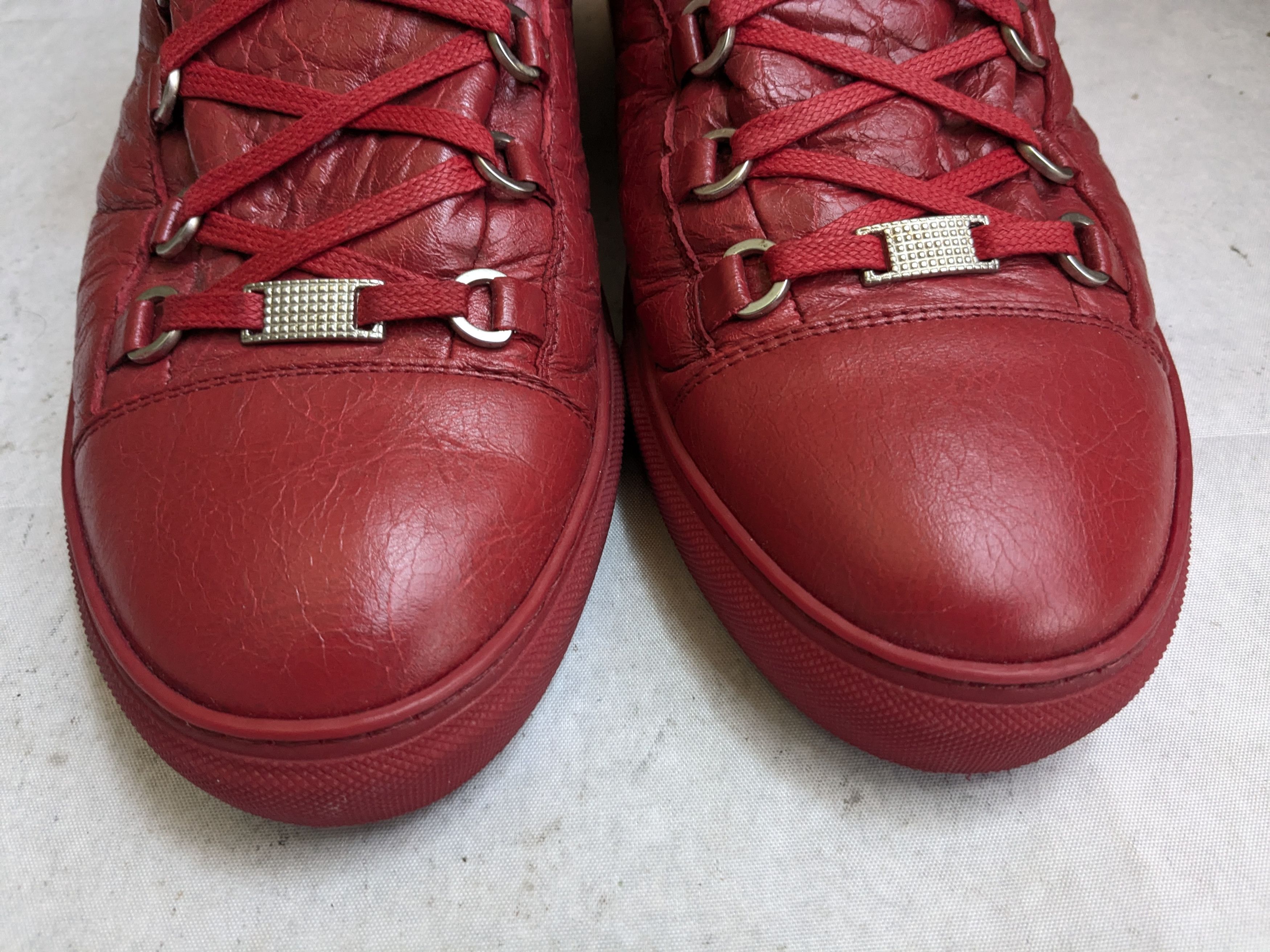 Balenciaga Balenciaga Arena Sneakers Red 14 High Tops Leather Size US 14 / EU 47 - 4 Thumbnail