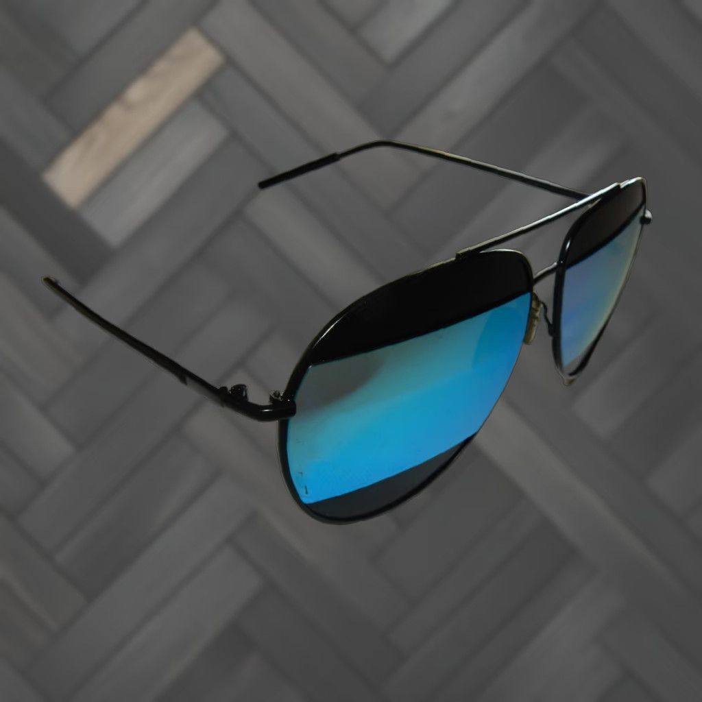 Vintage VINTAGE Merrys Aviator Sunglasses Women Black Blue 58mm 135mm Size ONE SIZE - 1 Thumbnail