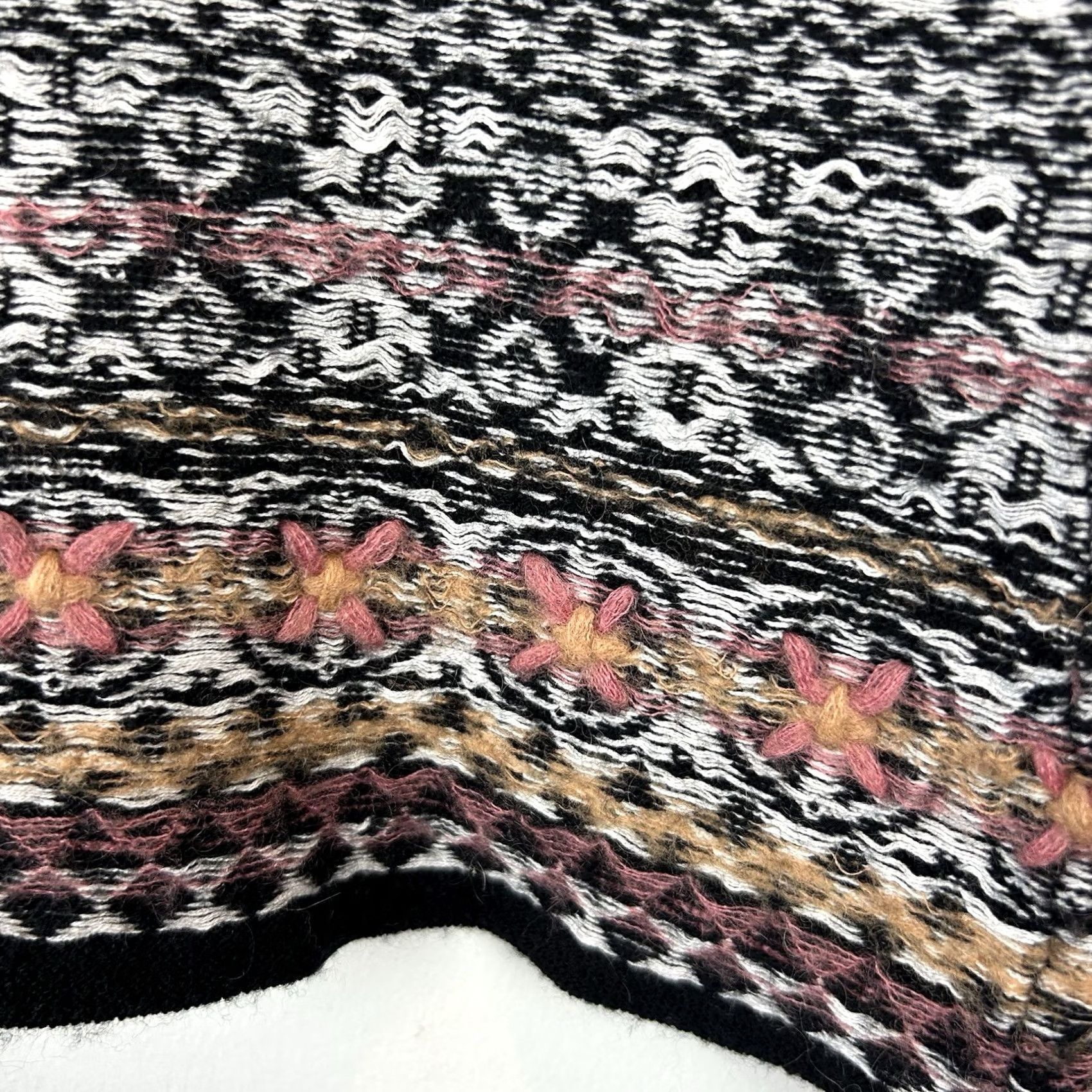 Vintage Sleeping On Snow Anthropologie Sweater XS Black Floral Embroidered Acrylic Wool Blend Women Size XS / US 0-2 / IT 36-38 - 7 Thumbnail