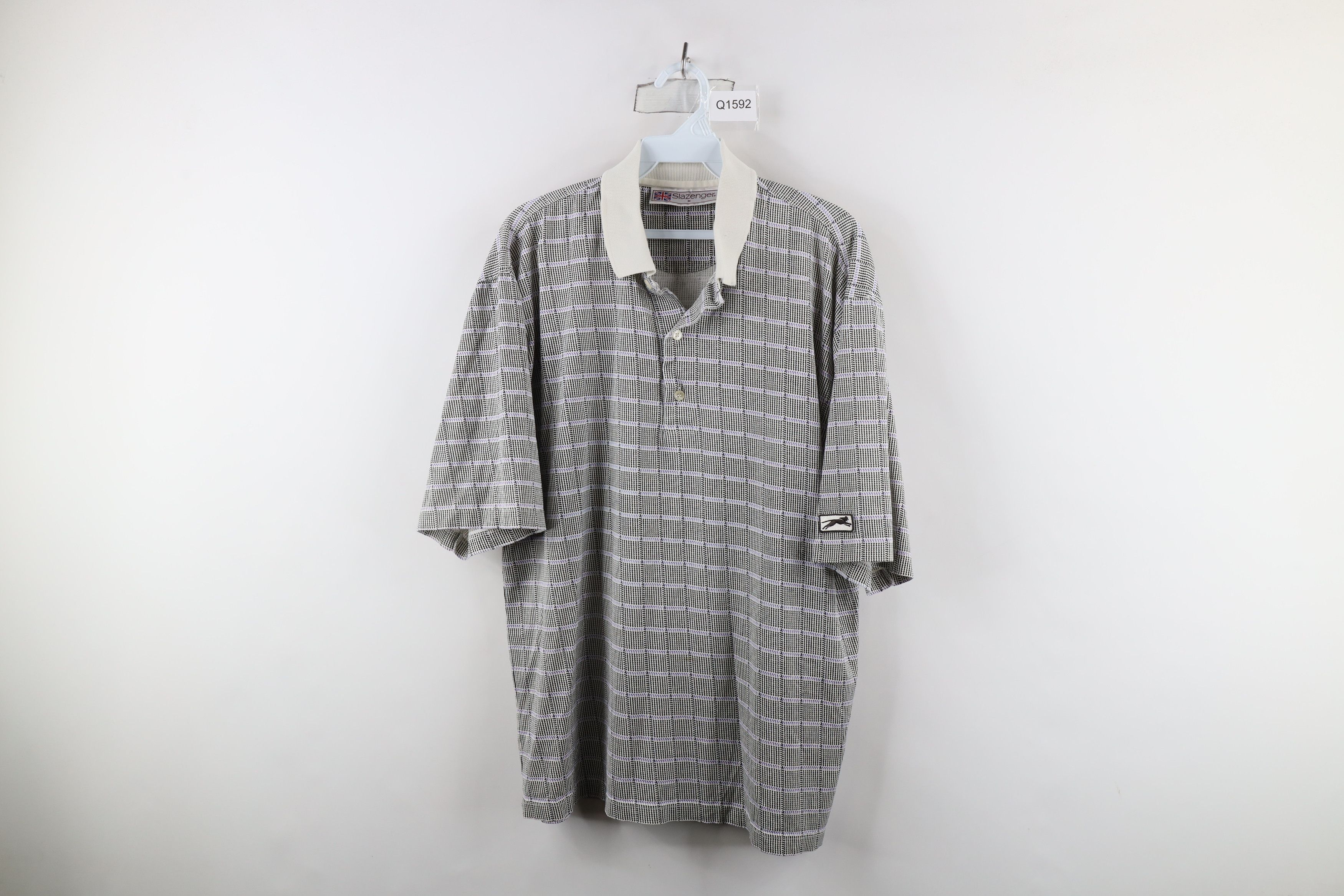 Vintage Vintage 90s Streetwear Houndstooth Checkered Golf Polo Shirt Size US M / EU 48-50 / 2 - 1 Thumbnail