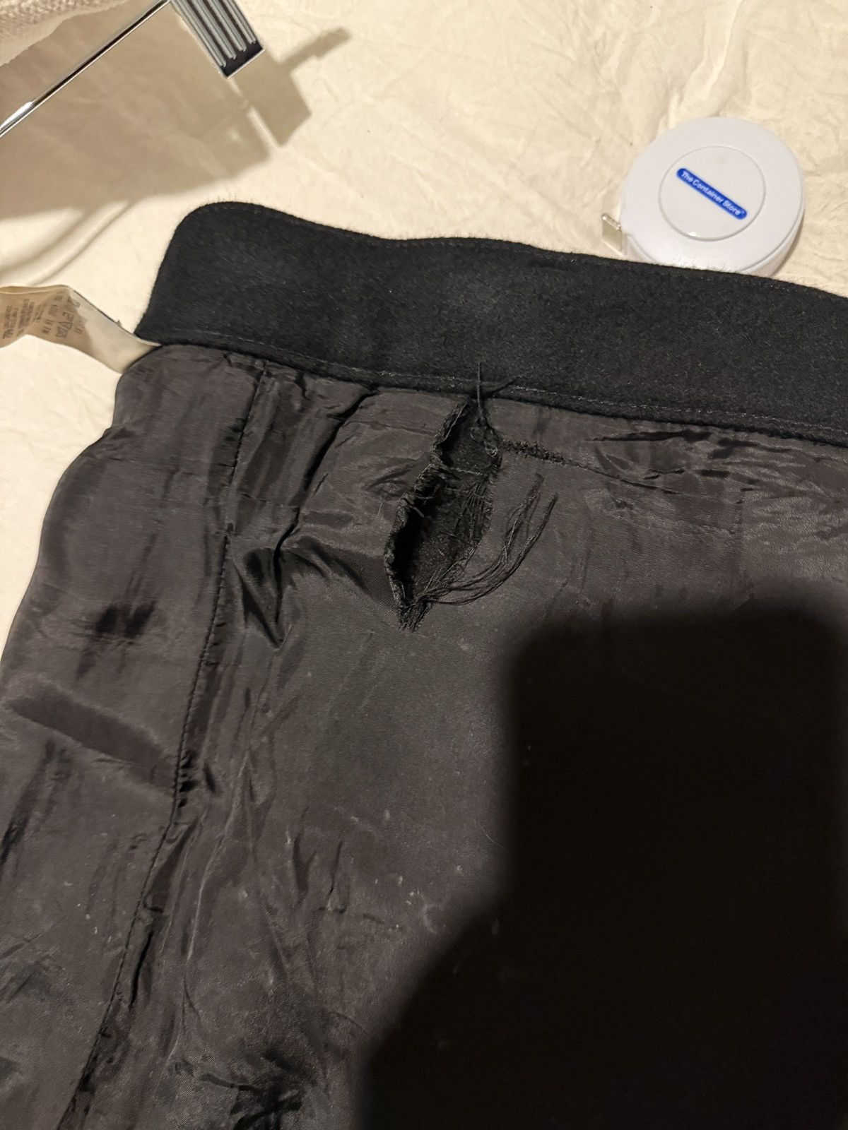Helmut Lang Helmut Lang 1997 Rubber Strip Black Wool Pants Size US 30 / EU 46 - 9 Thumbnail