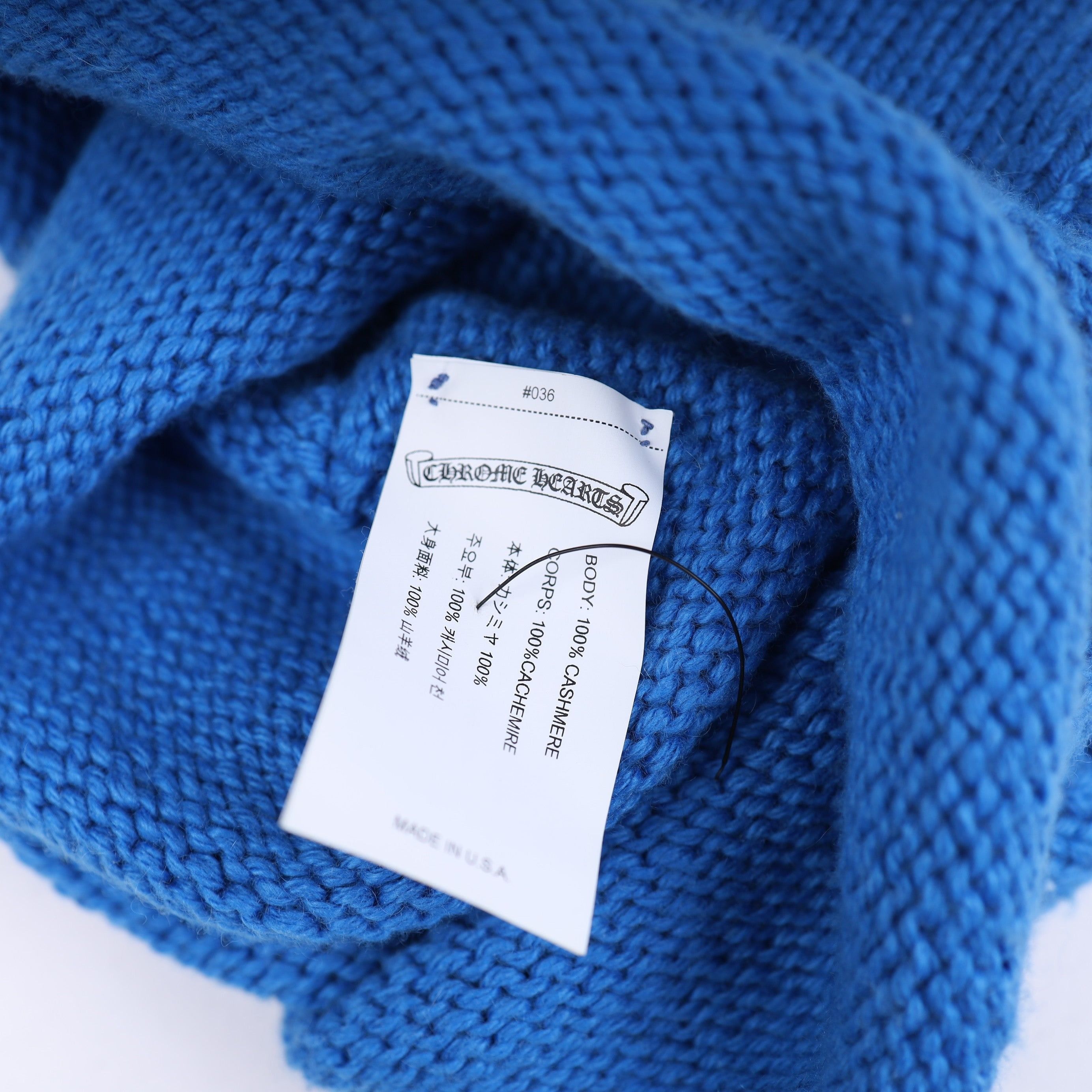 Chrome Hearts BLUE CASHMERE CROSS WEAVE KNIT BEANIE Size ONE SIZE - 6 Thumbnail