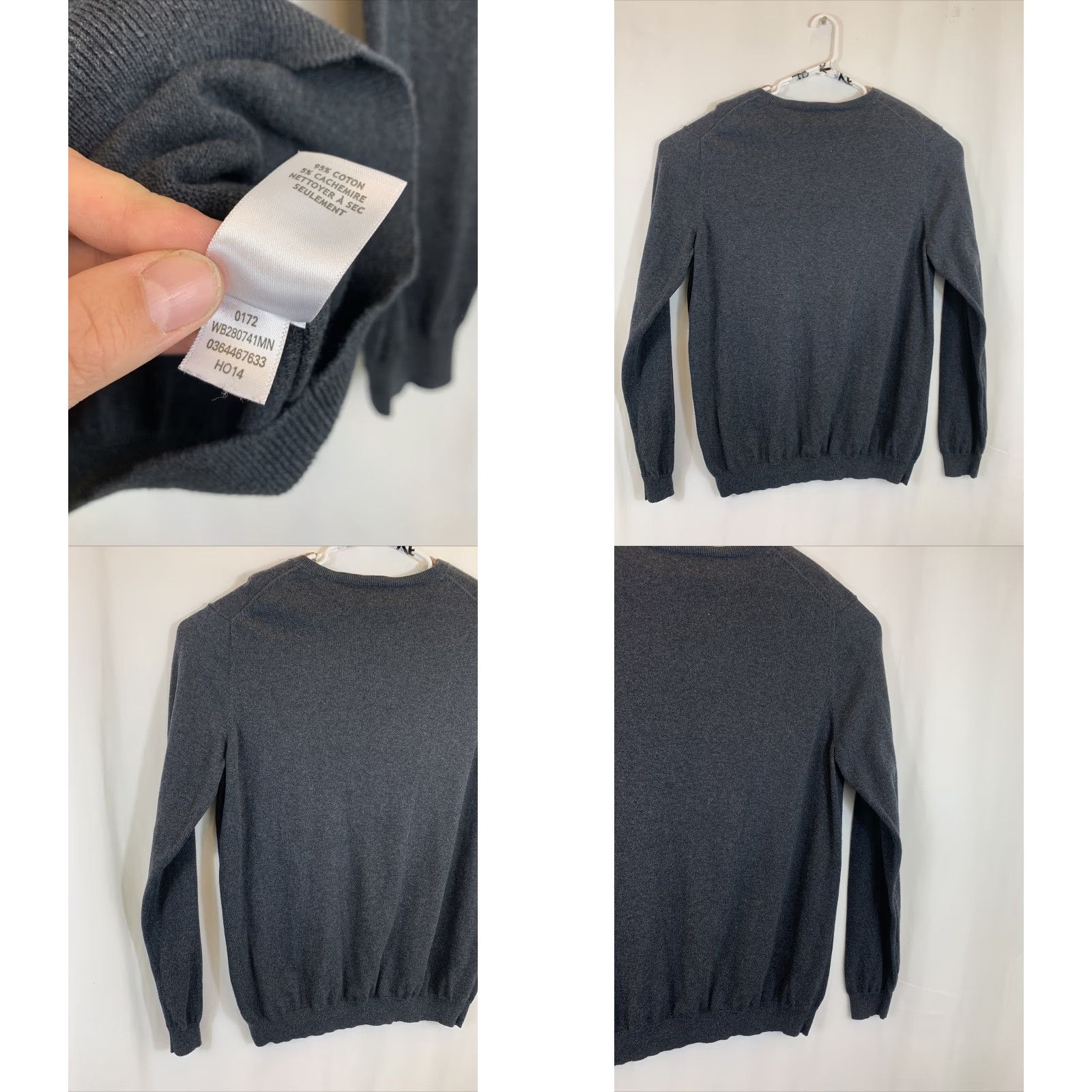 Vintage VINTAGE Wallin Bros Mens XXL Gray V-Neck Cashmere Cotton Pullover Sweater Size US XXL / EU 58 / 5 - 8 Thumbnail