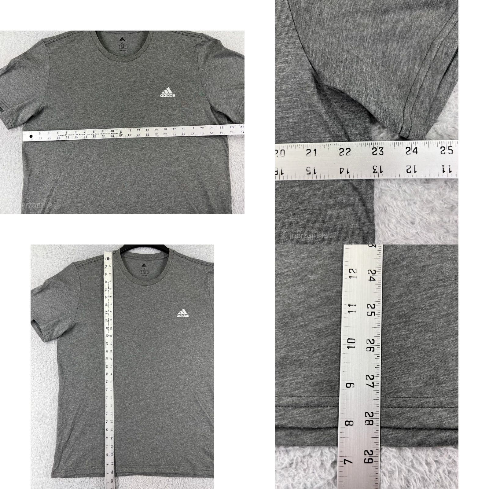 Adidas Adidas Shirt Mens XL Gray Short Sleeve Cotton Blend Gym Athletic Crew T‑Shirt Size US XL / EU 56 / 4 - 9 Thumbnail