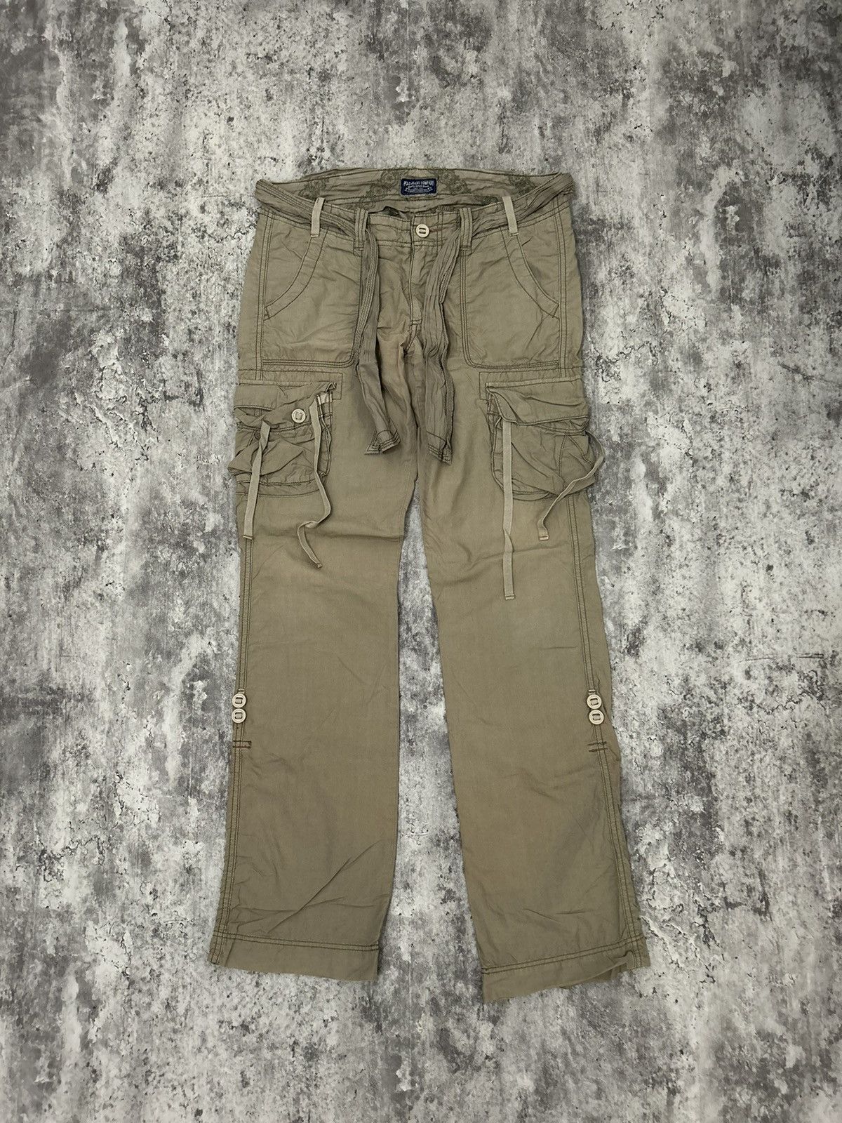 If Six Was Nine × Polo Ralph Lauren × Vintage Vintage Polo Jeans Company Sun Faded Cargo Pants With Belt Size US 32 / EU 48 - 1 Thumbnail