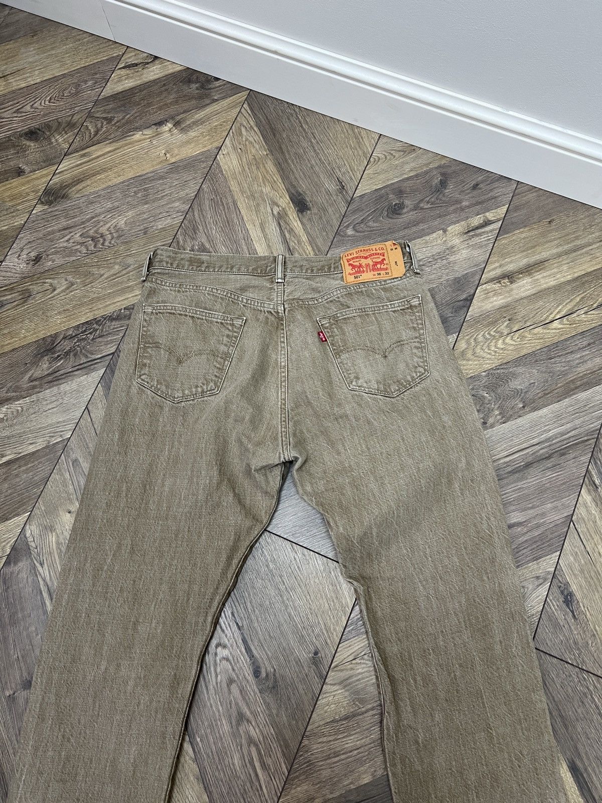Levi's × Vintage Levis 501 Camel Brown Denim Jeans White Oak Cone Size US 36 / EU 52 - 10 Thumbnail