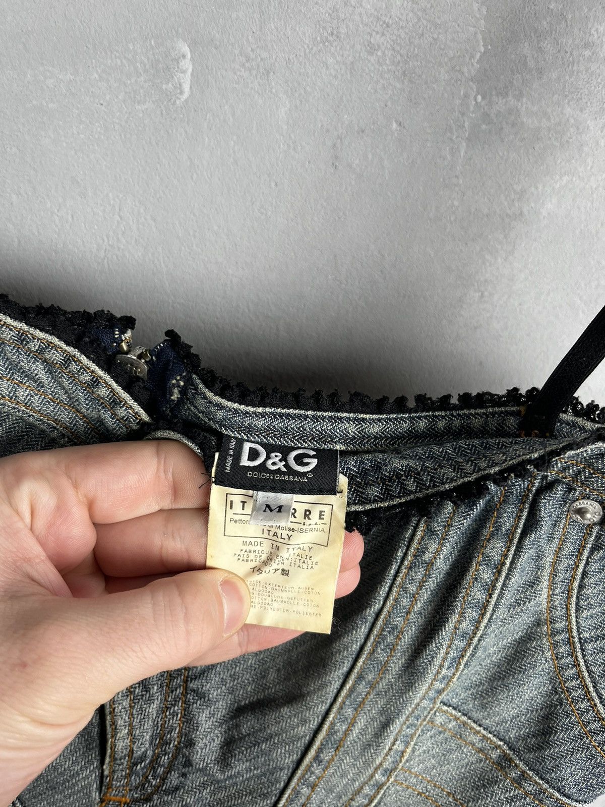 Dolce & Gabbana × Hysteric Glamour VINTAGE DOLCE & GABBANA JEAN DENIM BUSTIER TOP WITH LACE Size M / US 6-8 / IT 42-44 - 8 Thumbnail