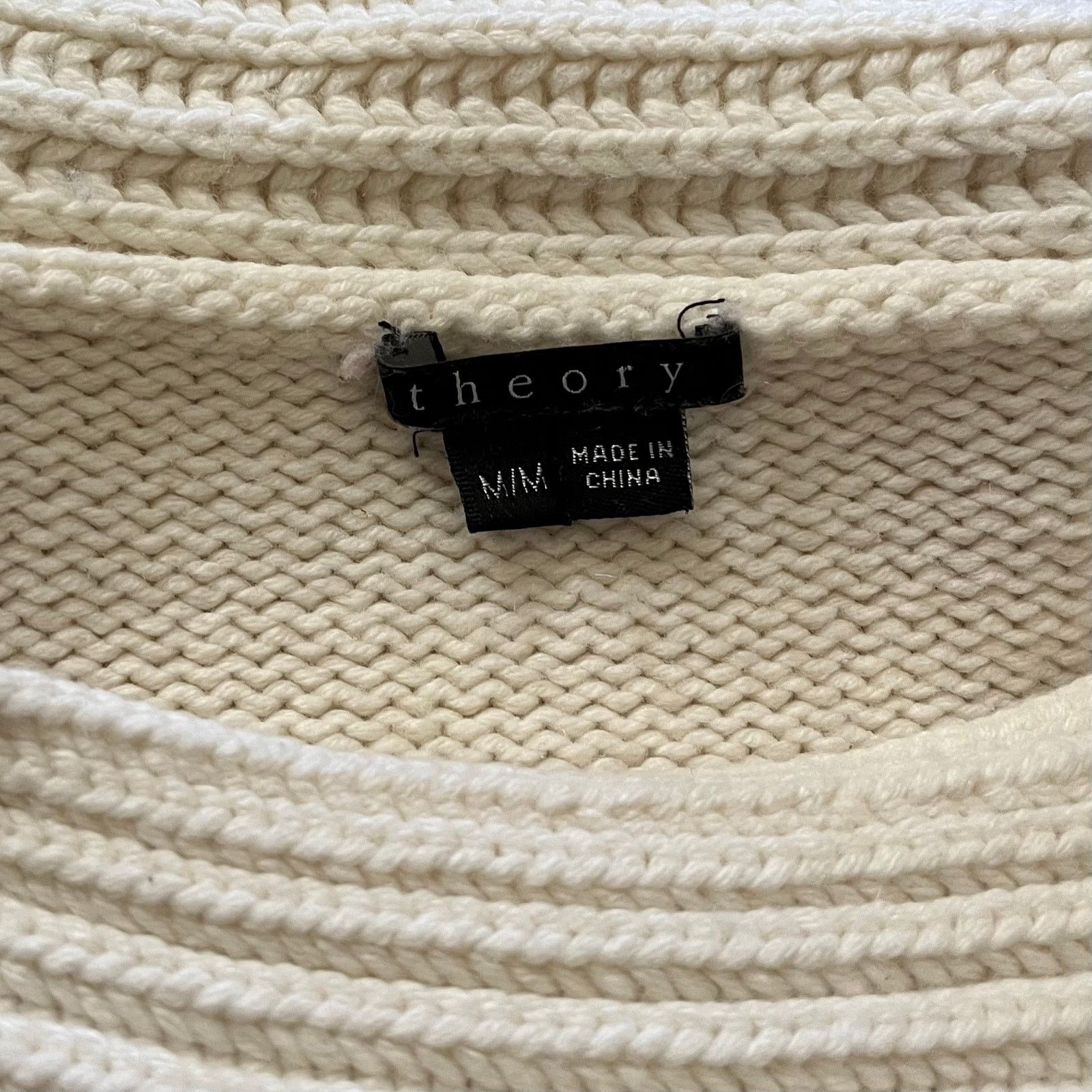 Theory Theory Ivory White Carolyn Cardigan Sweater & Attached Scarf Size M / US 6-8 / IT 42-44 - 4 Thumbnail