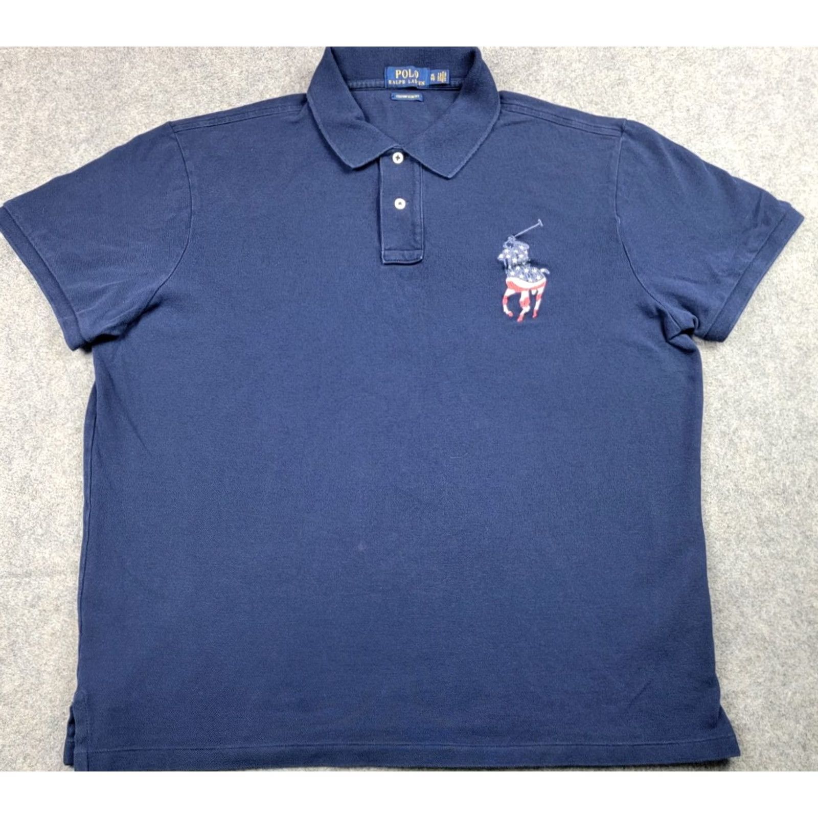 Polo Ralph Lauren Polo Ralph Lauren Shirt Mens XL Slim Fit Big Pony USA Patriotic Polo Size US XL / EU 56 / 4 - 2 Thumbnail