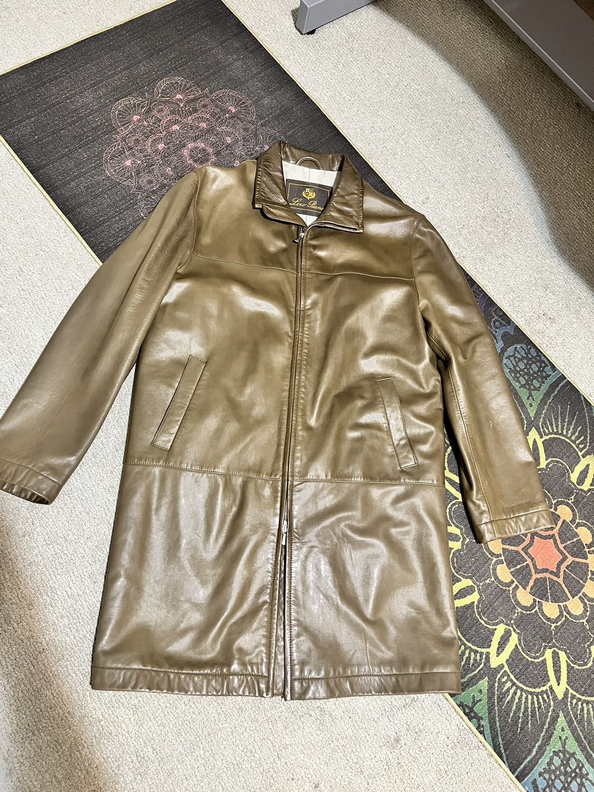 image of Loro Piana Luxury Leather Coat Size L-Xl Italy in Brown, Men's