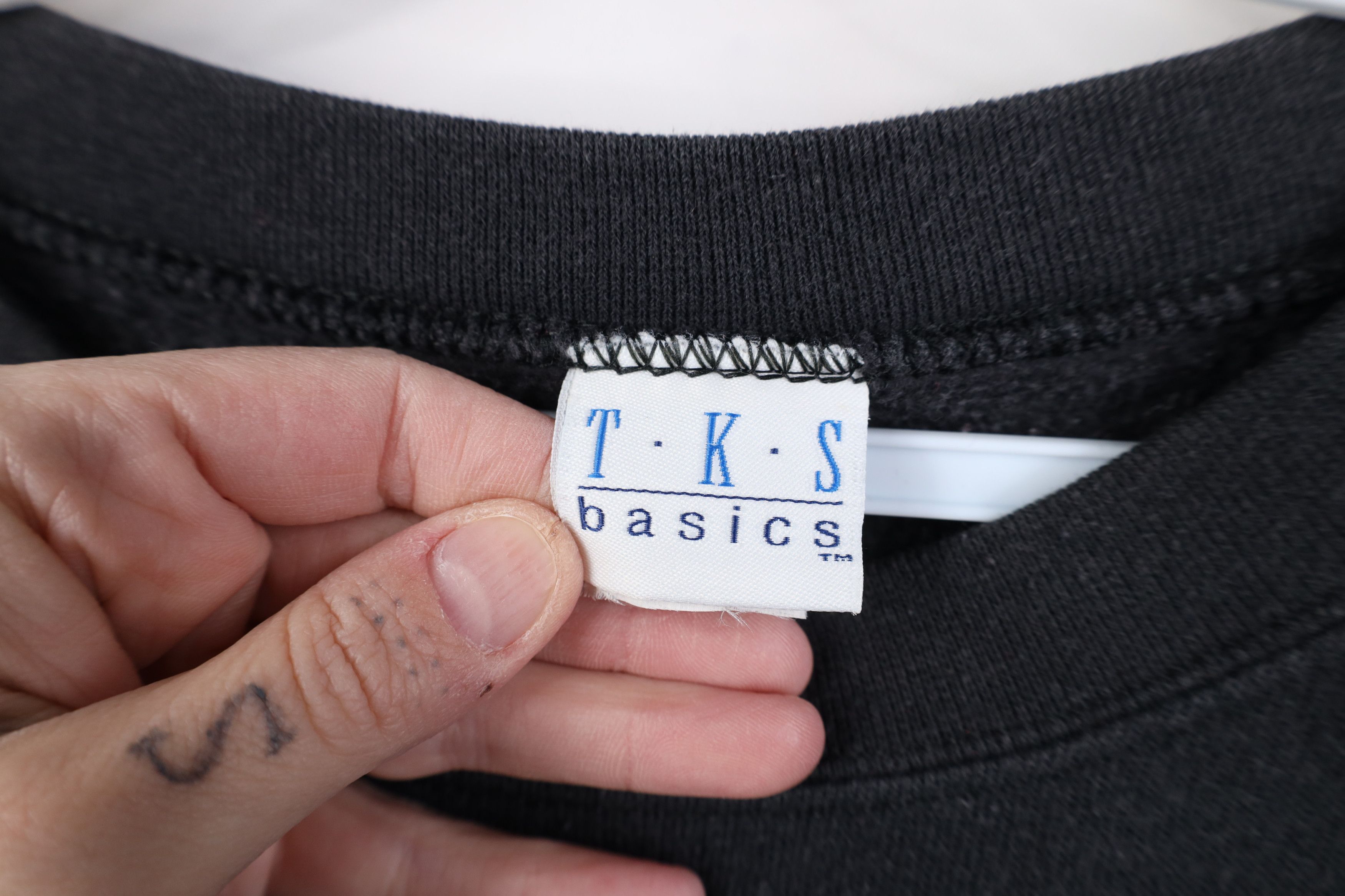 Vintage Vintage 90s Streetwear Blank Crewneck Sweatshirt Black Size L / US 10 / IT 46 - 7 Thumbnail