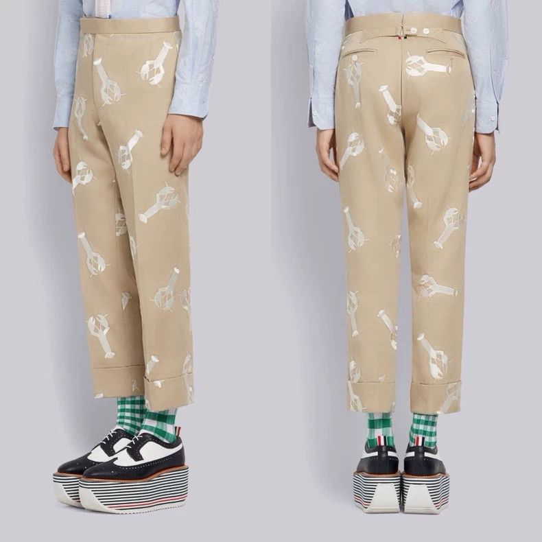 Thom Browne Thom Browne size3 Dragonfly embroidered khaki trousers Size 38S - 9 Thumbnail